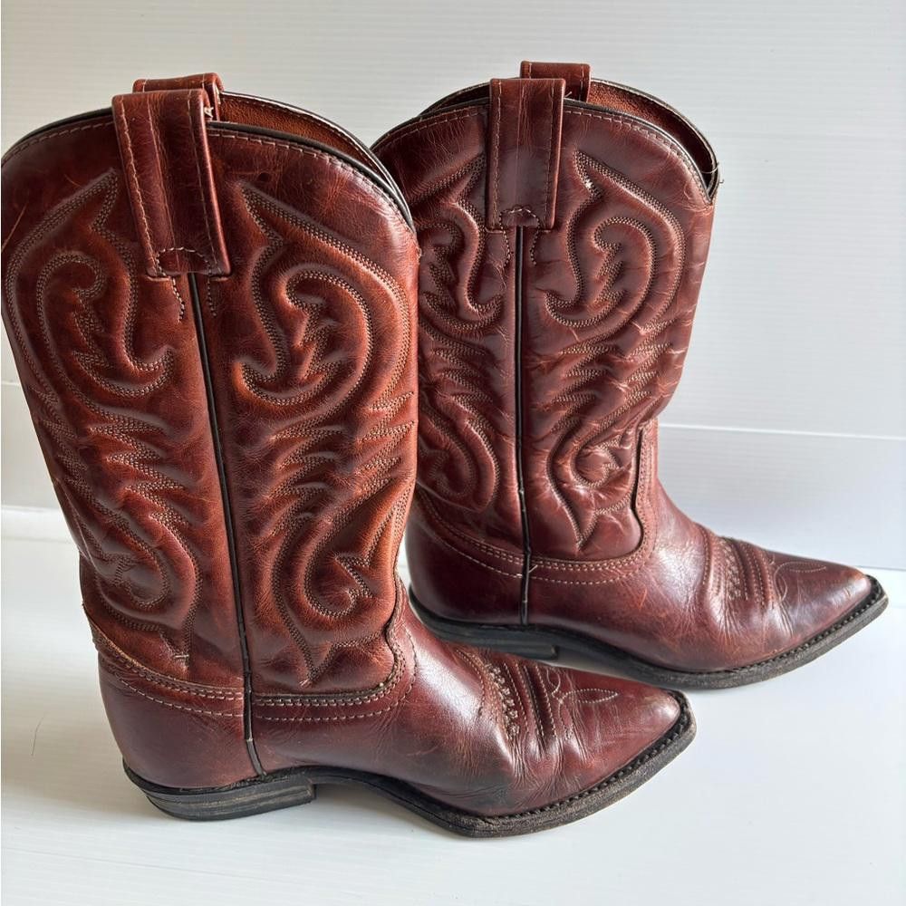 Designer Vintage Leather Cowboy Boots Size US 5 / IT 35 - 1 Thumbnail