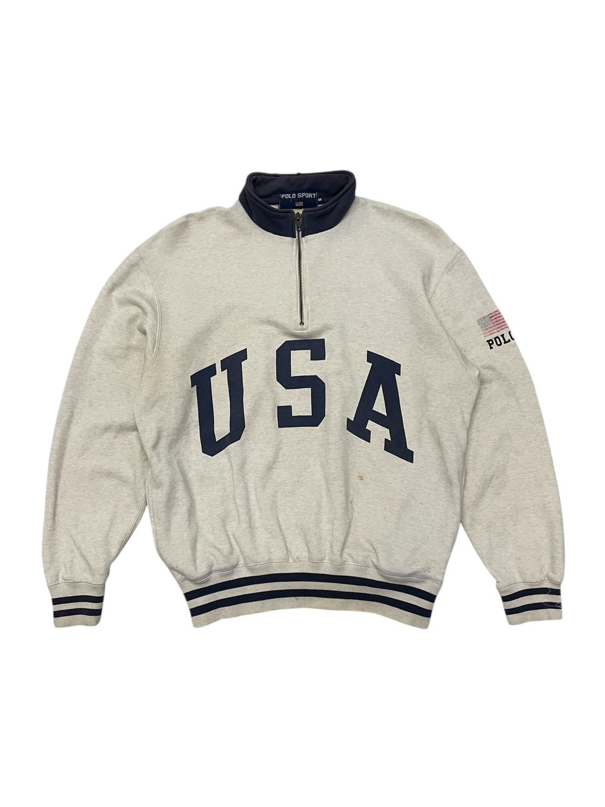 Polo Ralph Lauren × Vintage Vintage POLO SPORT RALPH LAUREN USA Half Zipper Sweatshirt Size US XL / EU 56 / 4 - 1 Thumbnail