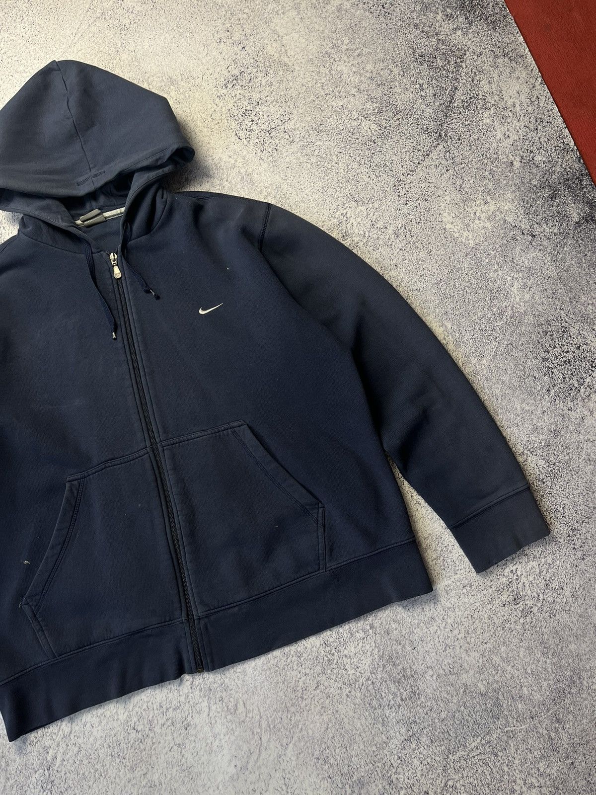 Nike Vintage Nike Distressed Zip Up Hoodie Swoosh Drill Size US L / EU 52-54 / 3 - 6 Thumbnail