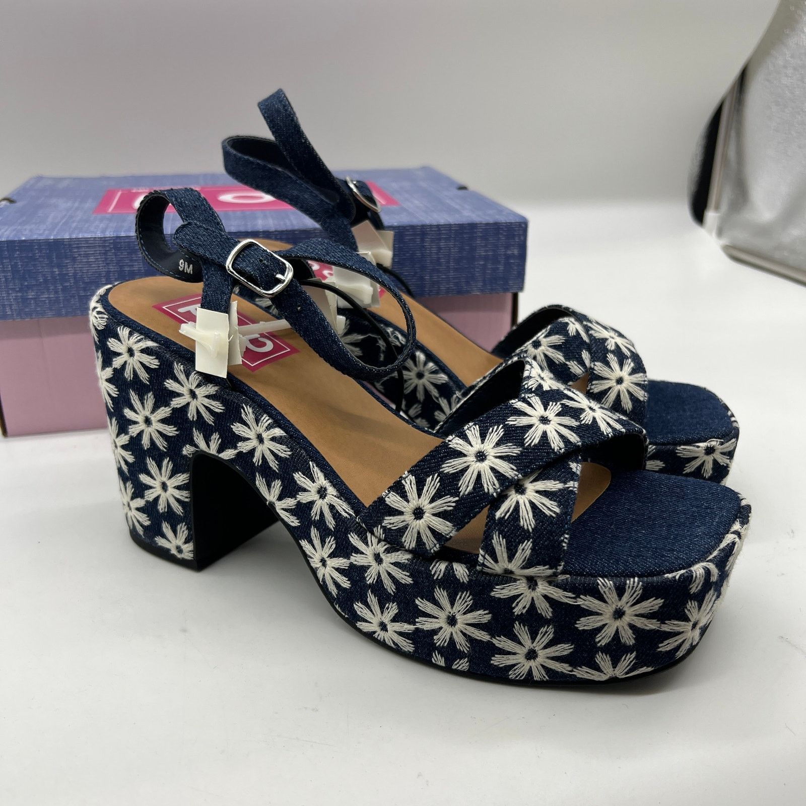 Other Pop Womens Grandiose Heeled Sandals Blue White Size 9M Size US 9 / IT 39 - 1 Thumbnail