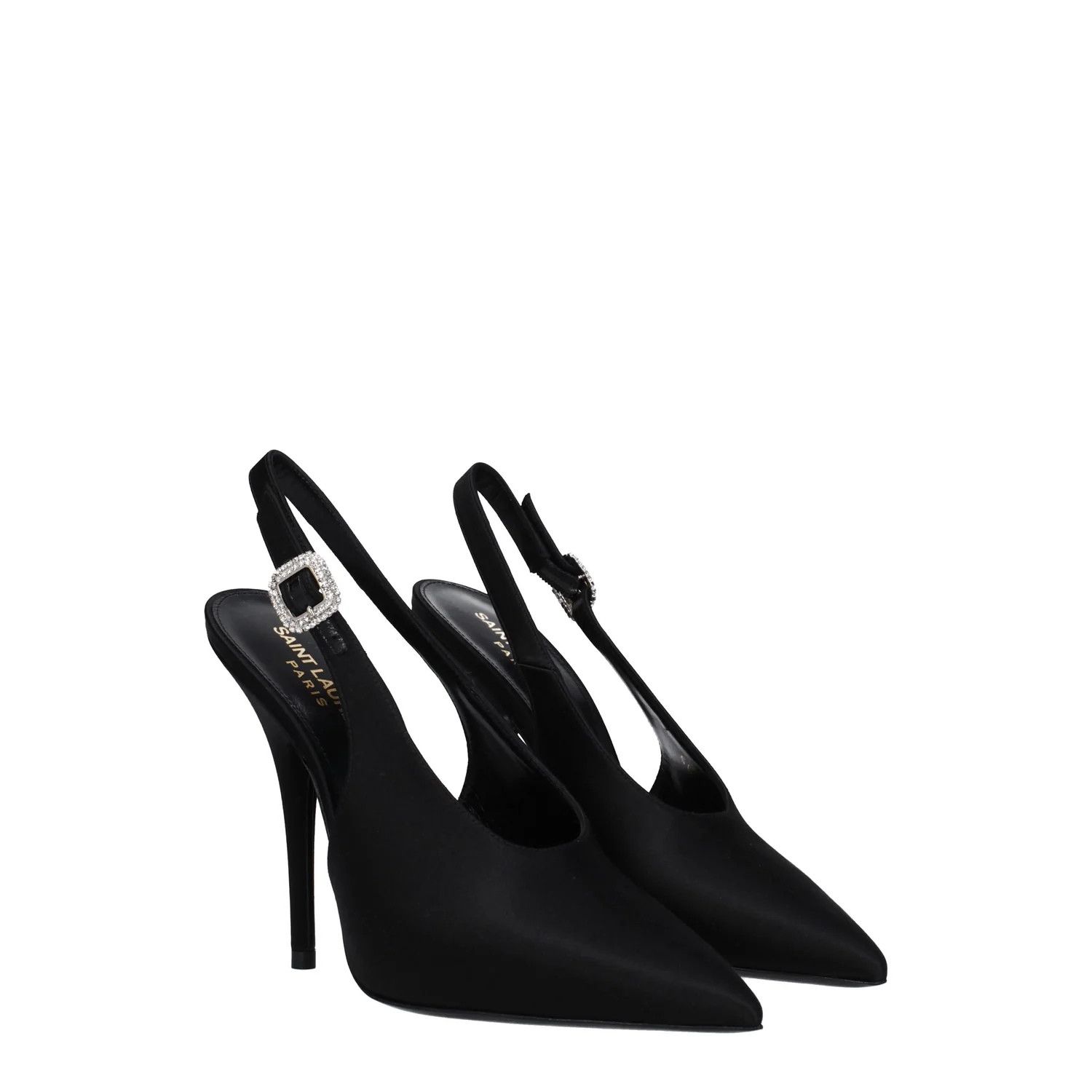 Saint Laurent Paris ob1o1e1224 Satin Sandals in Black Size US 7 / IT 37 - 2 Thumbnail