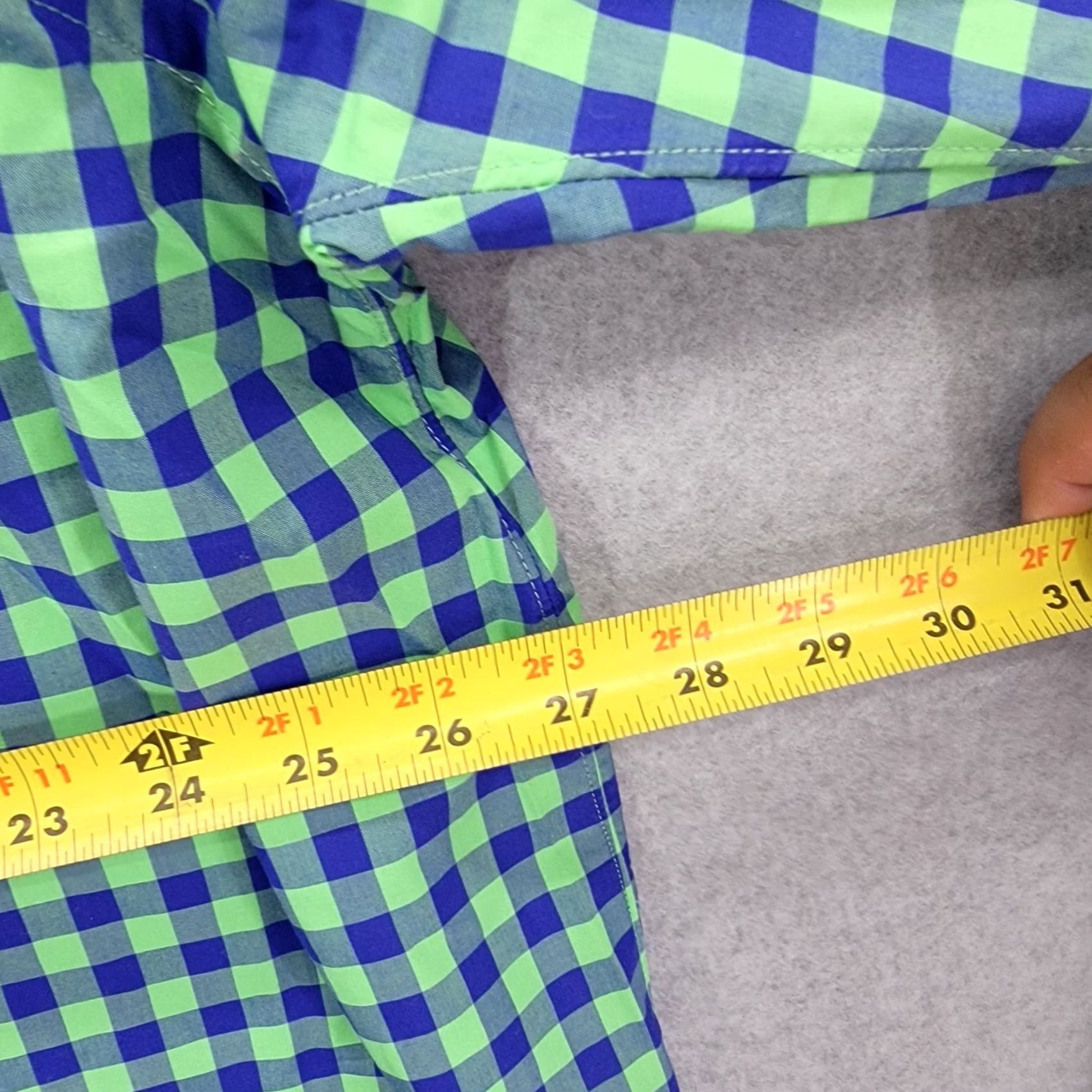 Hamilton Hamilton 1883 Shirt Adult 2XL Button Up check dress shirt green blue Size 48R - 7 Thumbnail