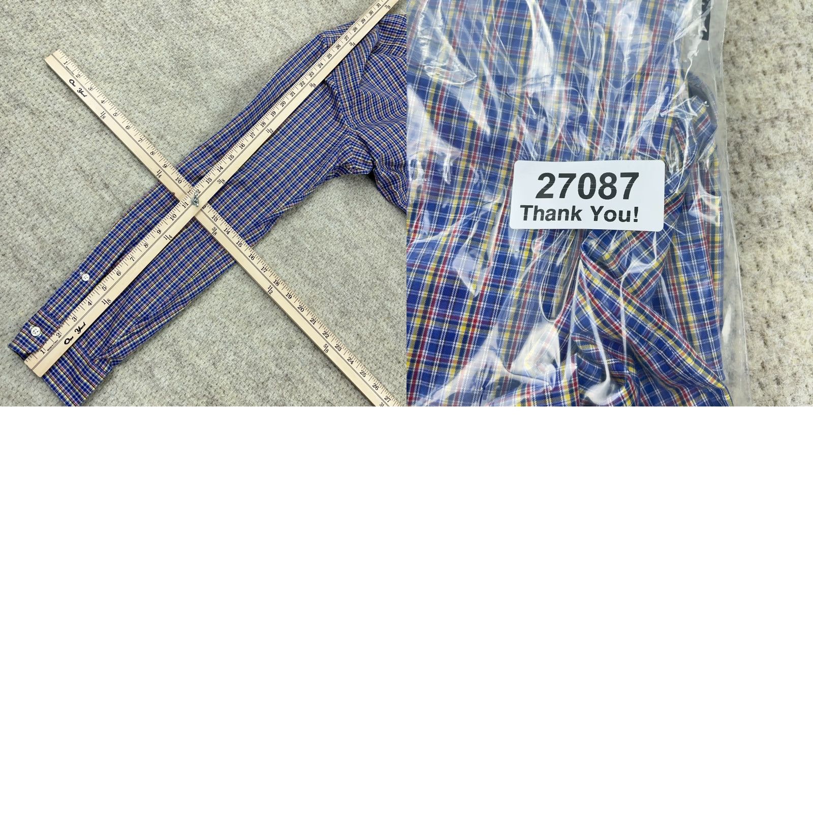 Ralph Lauren Ralph Lauren Shirt Men Large Blue Red Plaid Button Up Dress Poplin Windowpane A6 Size 42R - 9 Thumbnail