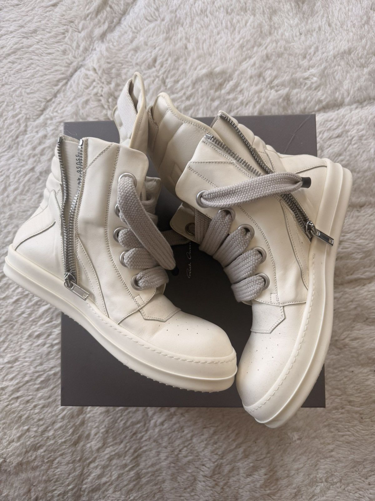 Rick Owens MILK GEOBASKET Size US 11 / EU 44 - 4 Thumbnail