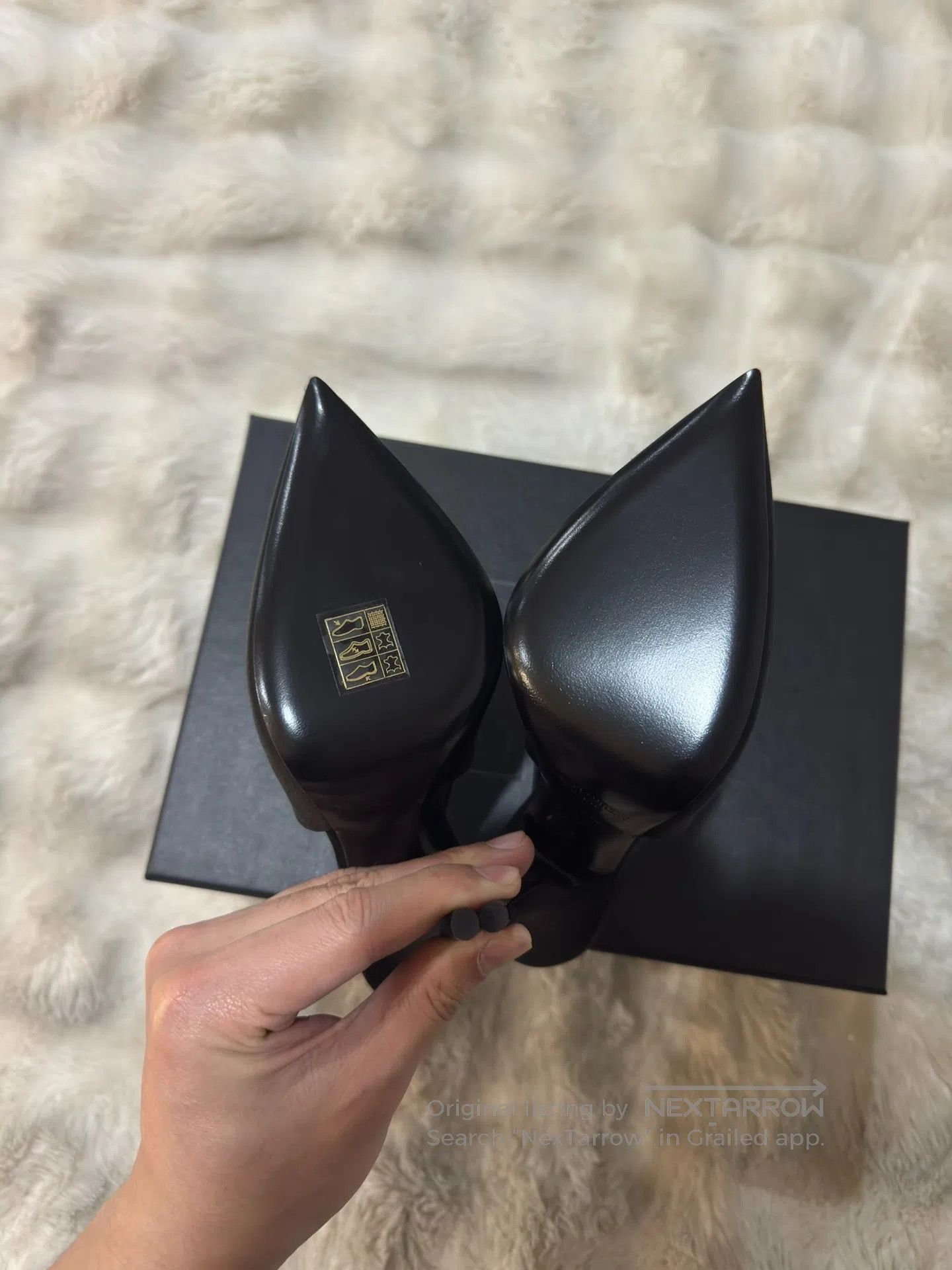 Saint Laurent Paris Saint Laurent Paris Black Crystal Satin High Heels| Size US 5.5 / IT 35.5 - 7 Thumbnail