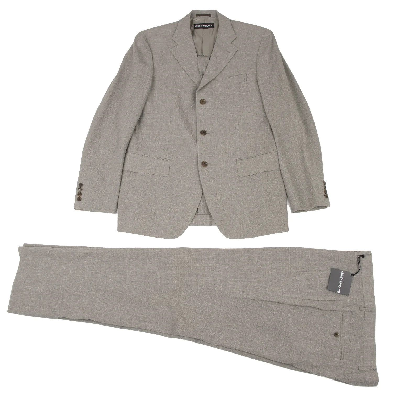 Wool Linen Suit Set in Gray Size 4 5