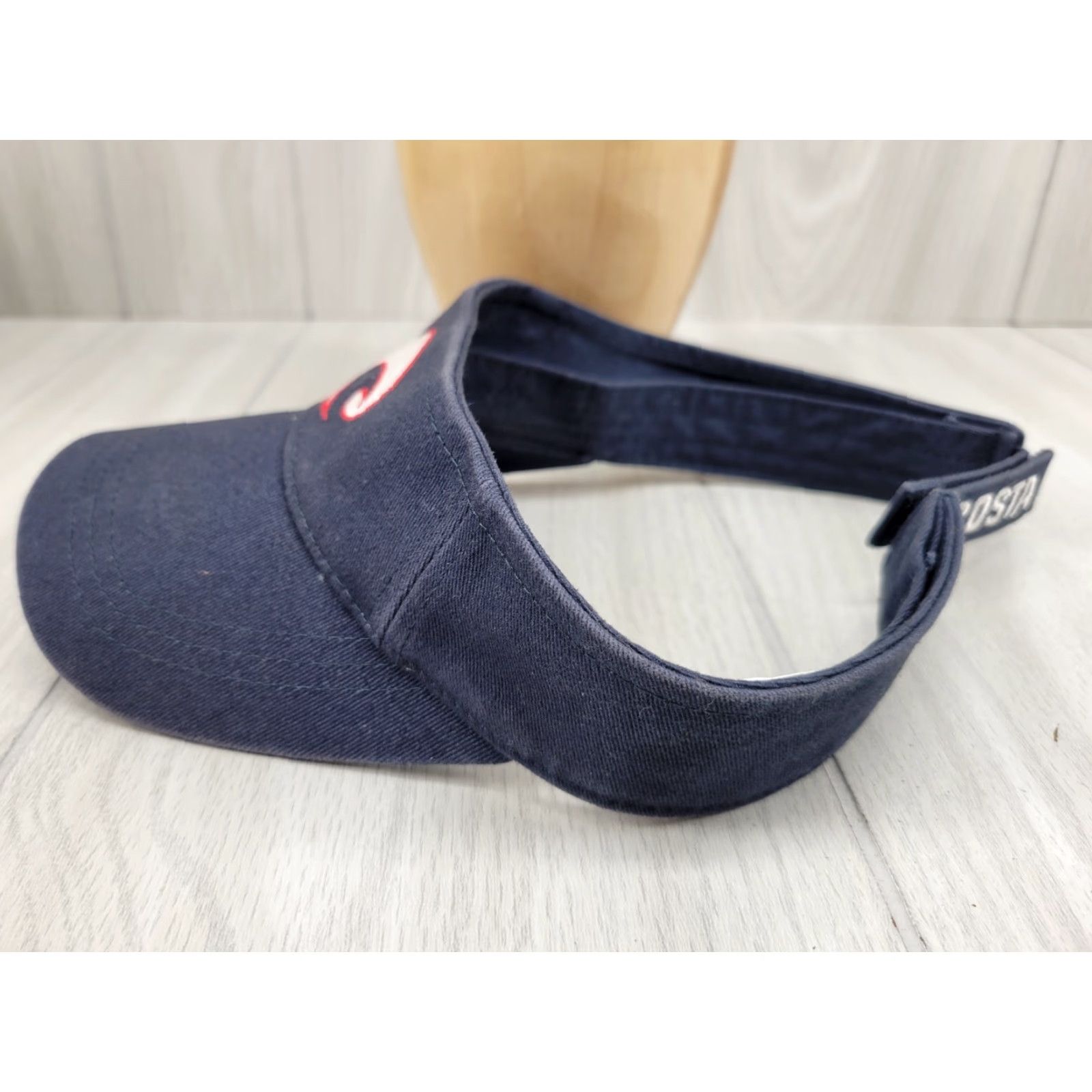 Costa Del Mar Costa Del Mar Visor Navy White Logo Unisex Adults One Size Velcro Adjustable Canvas Cotton Casual H6 Size ONE SIZE - 5 Thumbnail