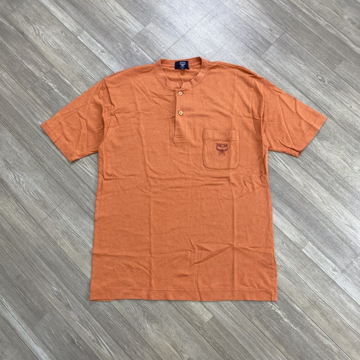 MCM Vintage MCM Pocket Logo Button Up Tee Luxury Size US M / EU 48-50 / 2 - 1 Thumbnail