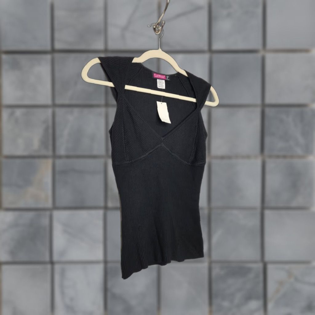 Vintage VINTAGE Say What Tank Womens M Black Fairy Whimsy Goth Emo Punk Going Out NWT Size M / US 6-8 / IT 42-44 - 1 Thumbnail