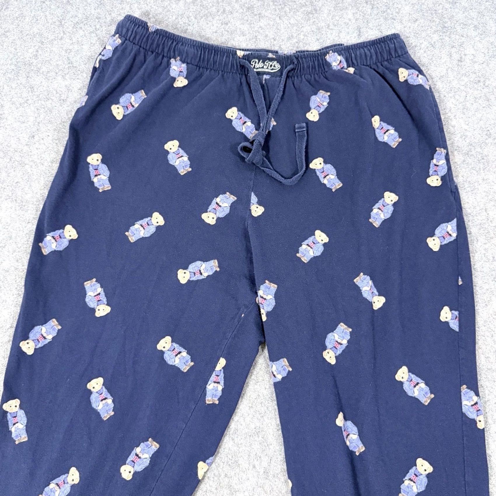 Polo Ralph Lauren Polo Ralph Lauren Bear Pajama Joggers Mens Size Large Navy Blue (Actual 30x29) Blue 90s Logo Sleepwear Size US L / EU 52-54 / 3 - 2 Thumbnail