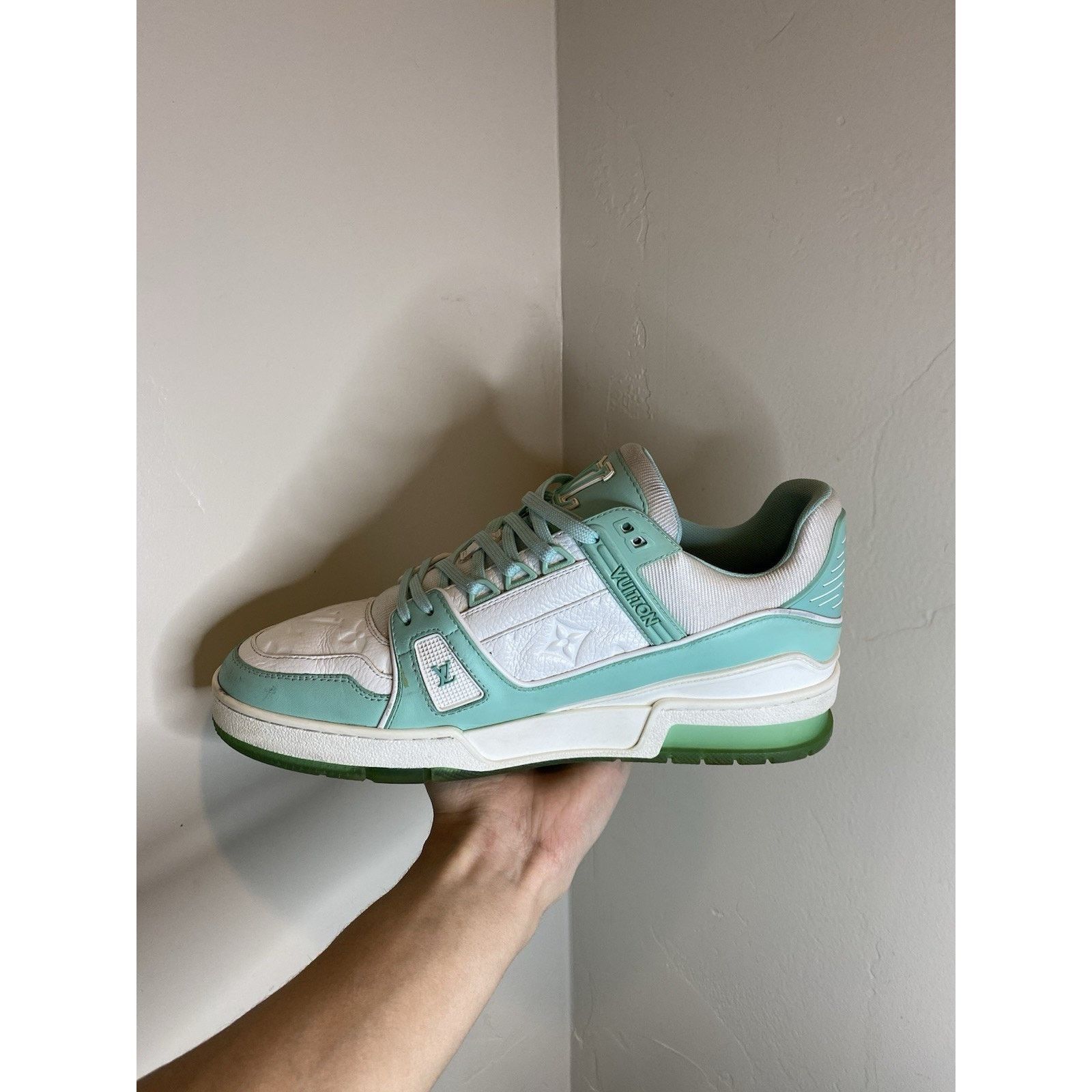 Louis Vuitton Louis Vuitton Trainer Sneakers “Green White” | Size 8.5-9 US Size US 8.5 / EU 41-42 - 6 Thumbnail