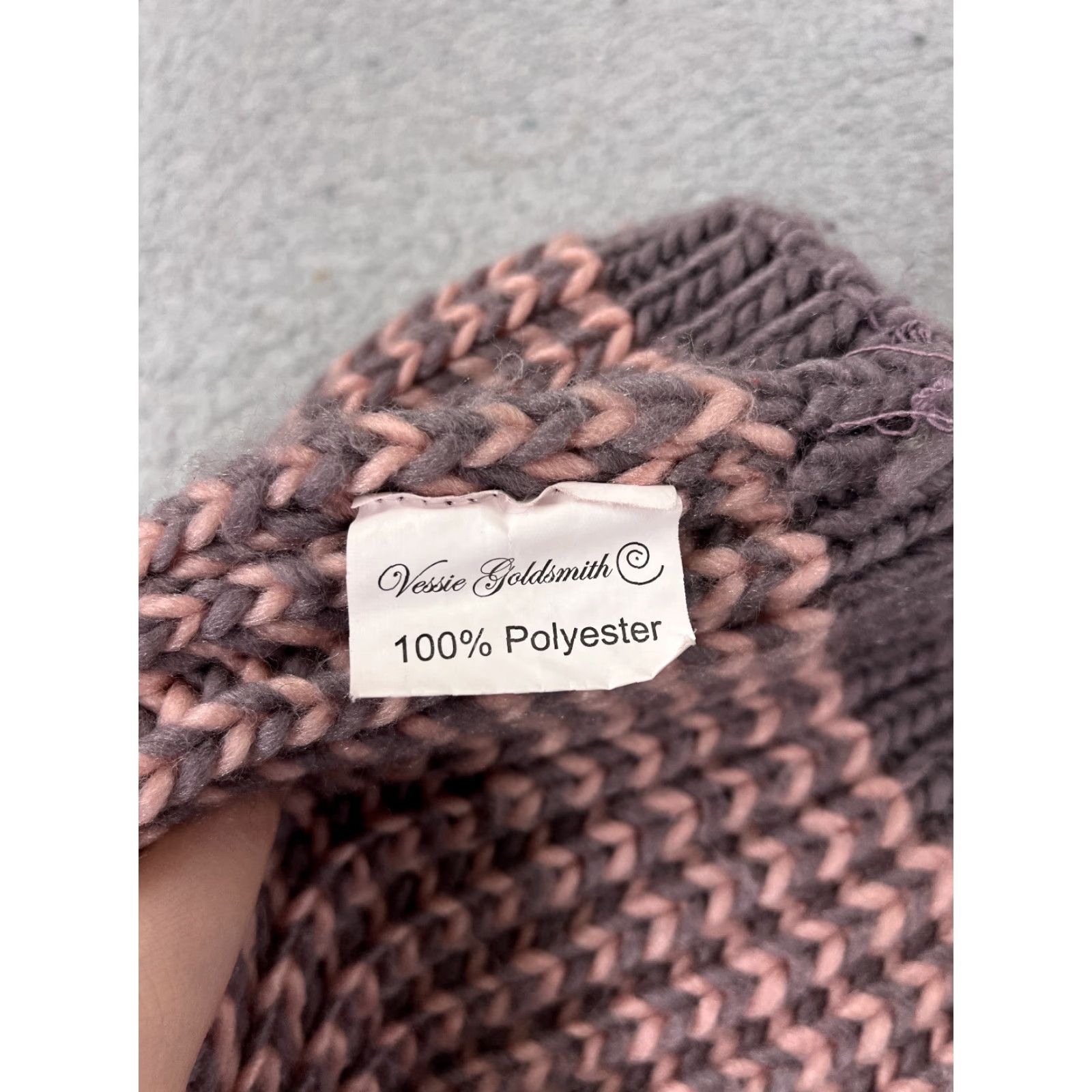 Vintage Vessie Goldsmith Beanie Womens One Size Purple Pink 100% Polyester Ski Pom Hat Size ONE SIZE - 7 Thumbnail