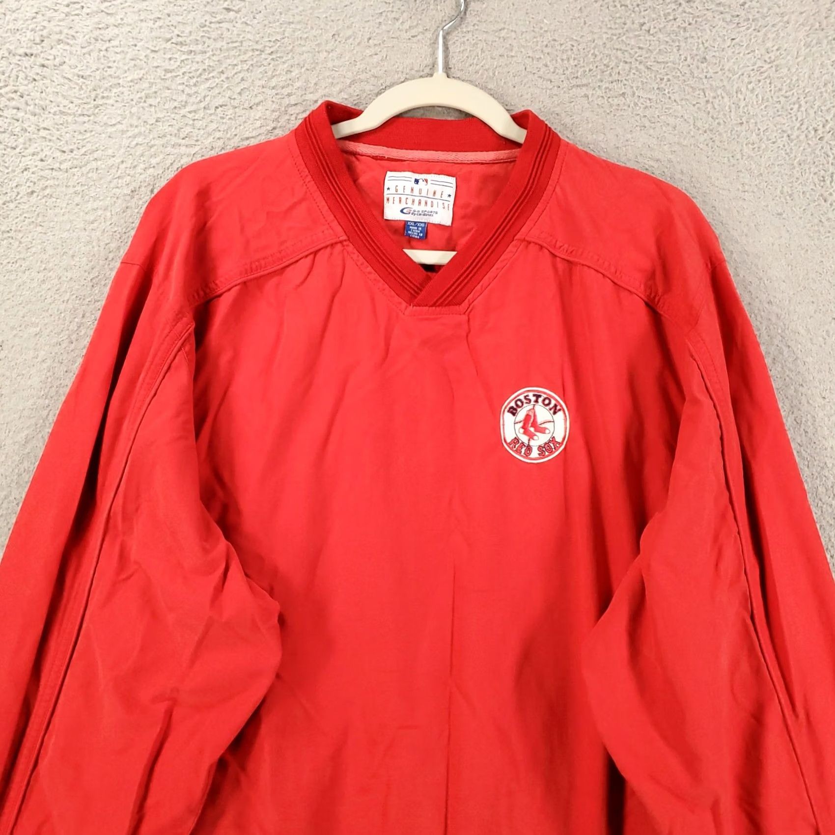 Vintage Genuine Merchandise Red Sox Windshirt Jacket Mens 2XL Red Windbreaker Baseball Pullover Zipless? No—Pullover Jacket Men's Red Windsock? Size US XXL / EU 58 / 5 - 2 Thumbnail