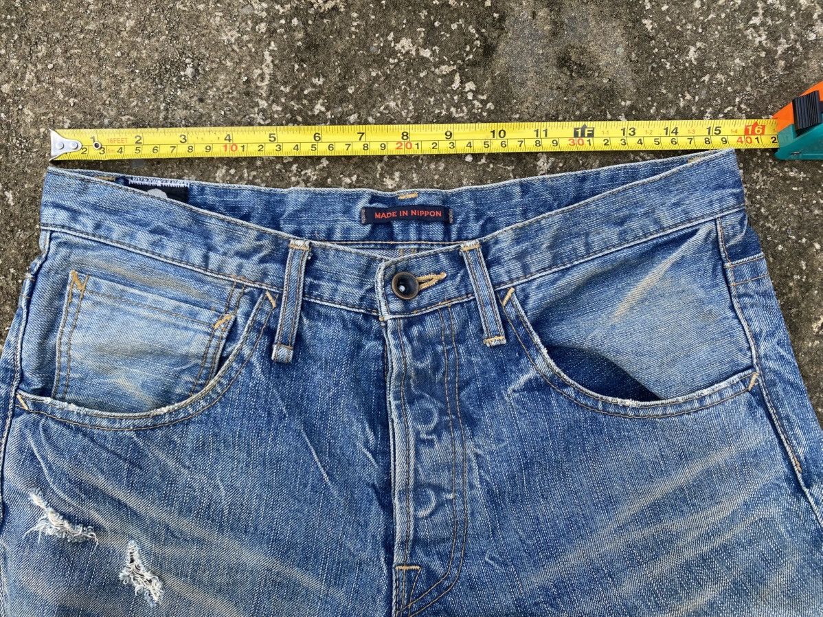 Japanese Brand BLUEWAY Crashed Buttonfly Jeans Size US 30 / EU 46 - 11 Thumbnail