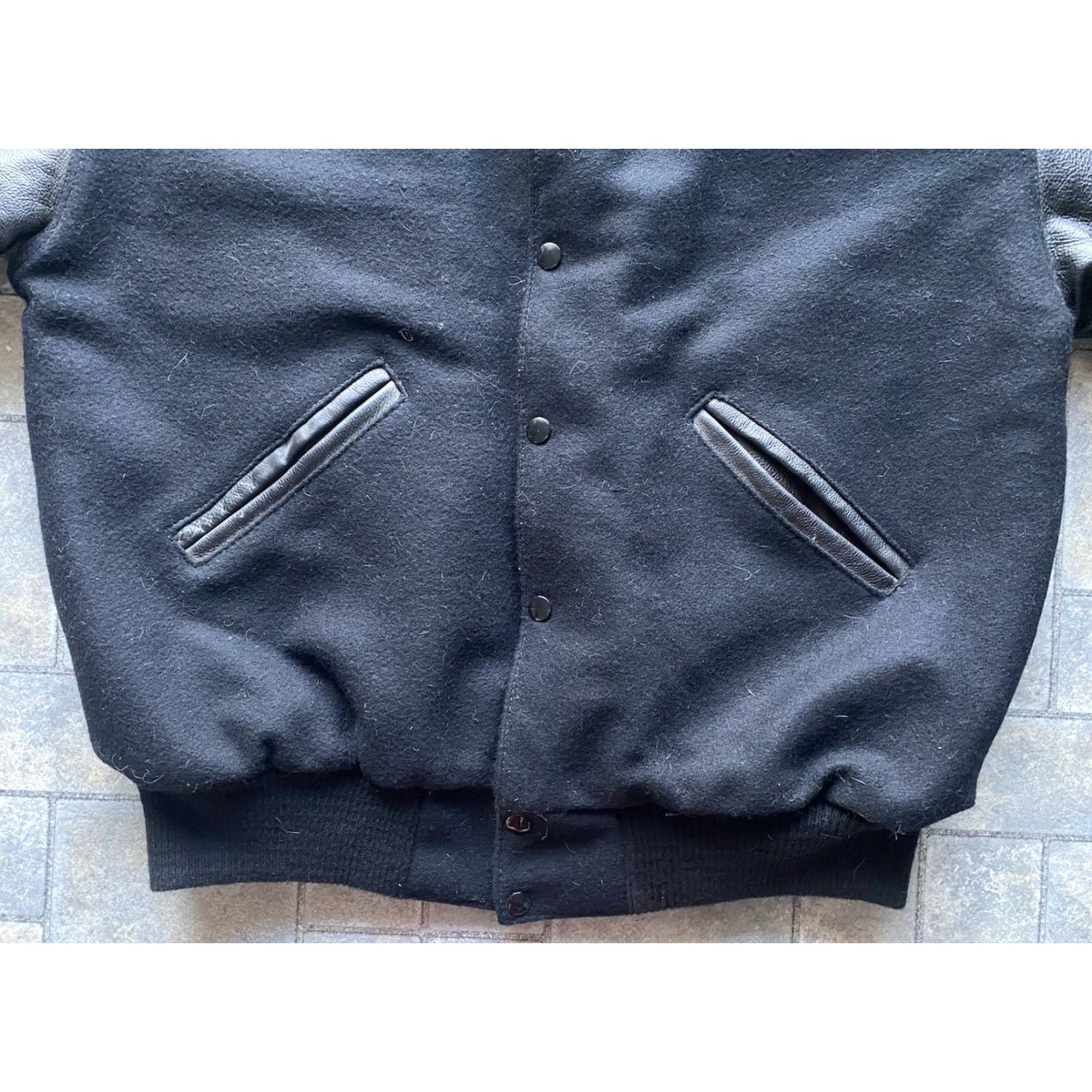 Vintage VINTAGE Steer Brand Varsity Jacket M Wool Leather Black 90s USA Mens Shirt/Jacket Size US M / EU 48-50 / 2 - 3 Thumbnail
