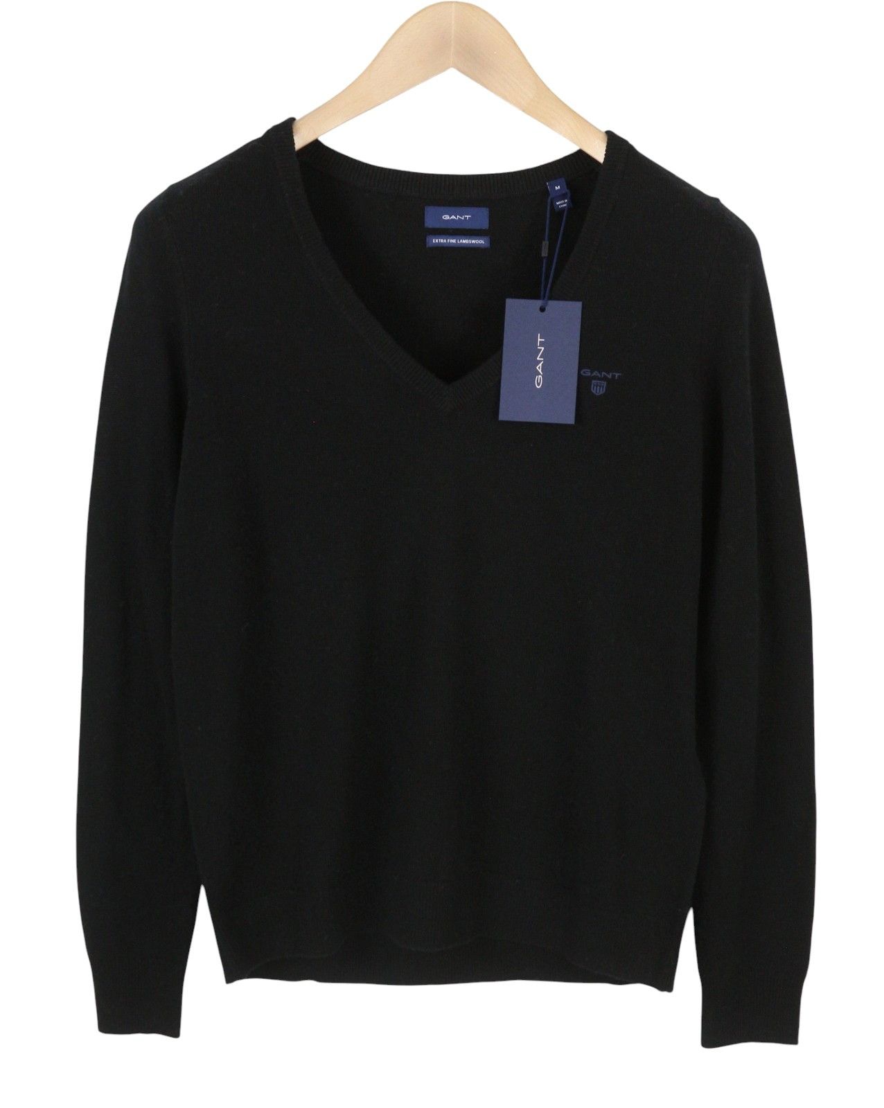 Gant EXTRAFINE LAMBSWOOL V-NECK M Black Knit 88104 Size M / US 6-8 / IT 42-44 - 3 Thumbnail