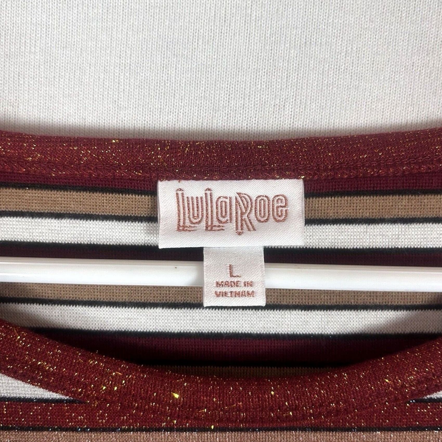 Vintage Lularoe Gigi Short Sleeve Shirt Womens L Striped Stretch Fitted S/S NWT Size L / US 10 / IT 46 - 5 Thumbnail
