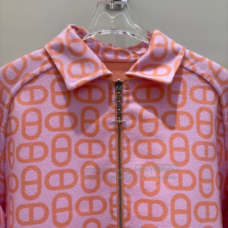 Hermes Hermes Zip-up Double-breasted Long Sleeve Coat - Pink Size XS / US 0-2 / IT 36-38 - 3 Thumbnail