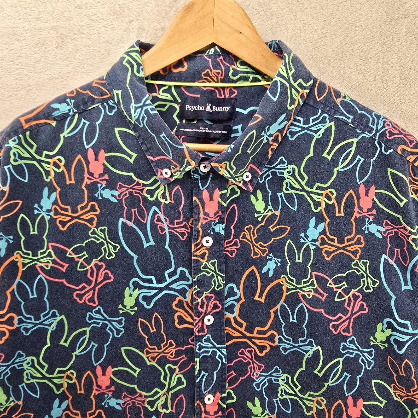Psycho Bunny Psycho Bunny Button Down Shirt XXL Barret All Over Print AOP Size US XXL / EU 58 / 5 - 2 Thumbnail