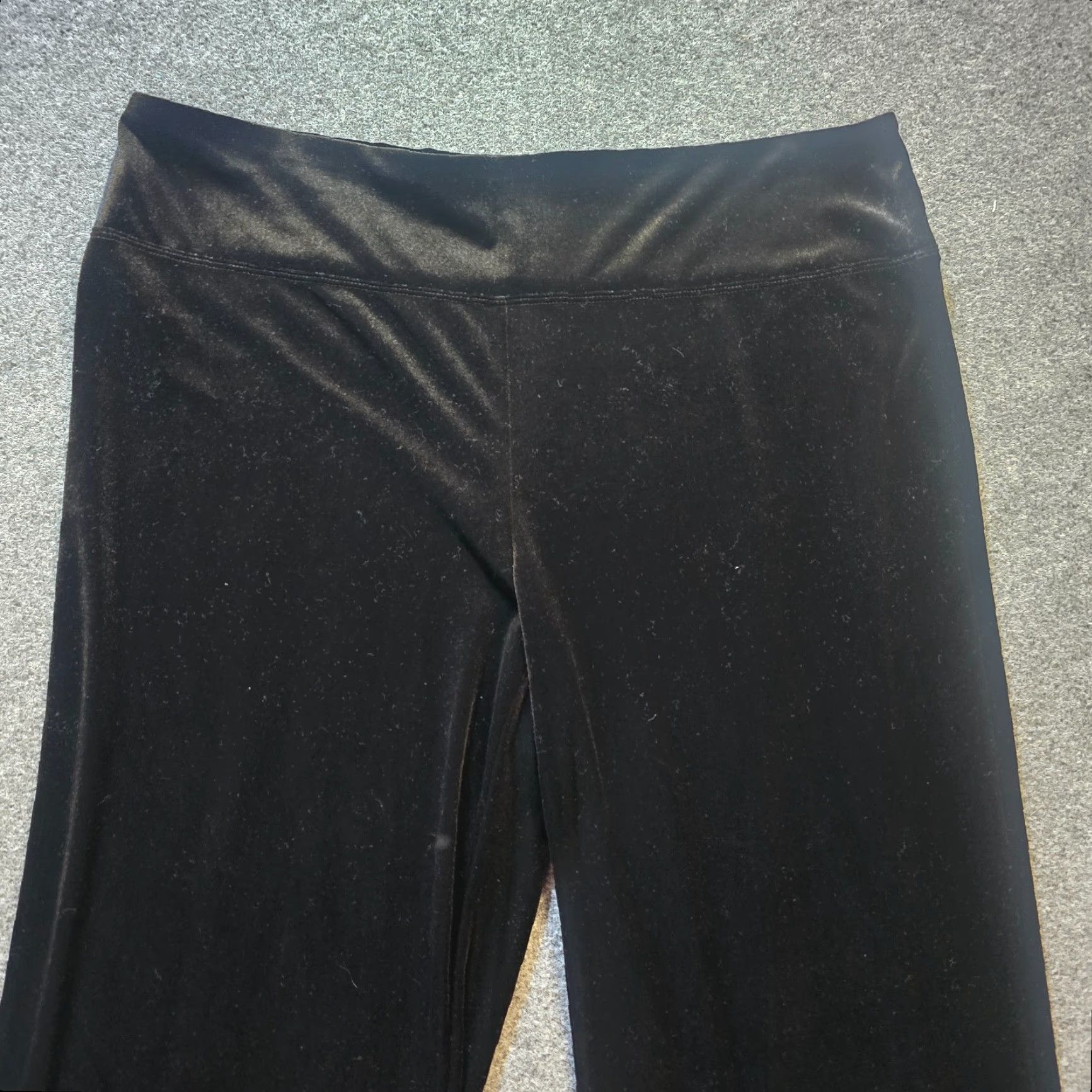 J. Jill J Jill Pants Womens XL Petite Black Velour Crop Capri Wide Leg Stretch Casual Size 26" / US 2 / IT 38 - 2 Thumbnail