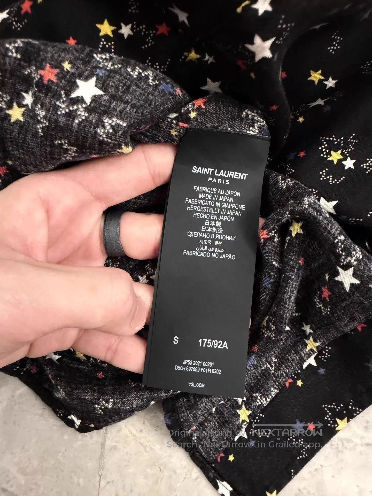 Saint Laurent Paris Black Star Print Long Sleeve Button. Size US S / EU 44-46 / 1 - 4 Thumbnail