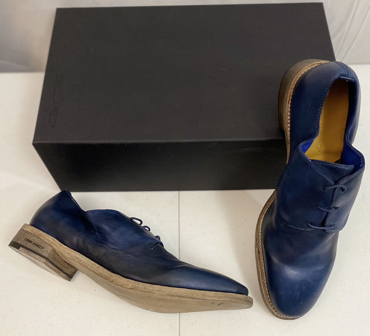 Dsquared2 Dsquared2 🇮🇹 Blue Goodyear welt Handmade Uni Derby 8.5 NEW Size US 8.5 / EU 41-42 - 9 Thumbnail