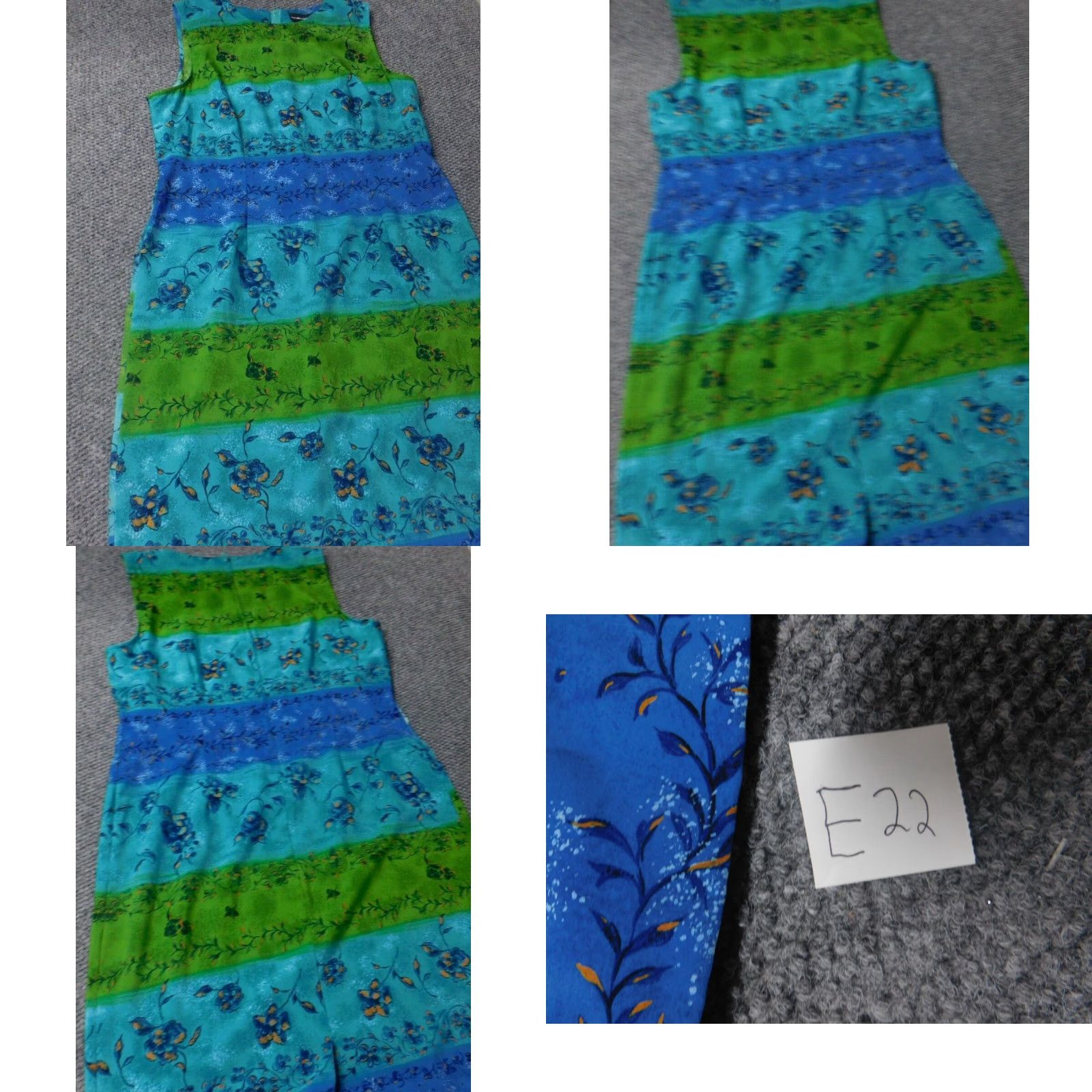 Vintage Sag Harbor Womens Dress 16P Petites Blue Floral A-Line Zip Midi Sleeveless Lined Raglan Sleeve Opal? Size XXL / US 16-18 / IT 52-54 - 8 Thumbnail