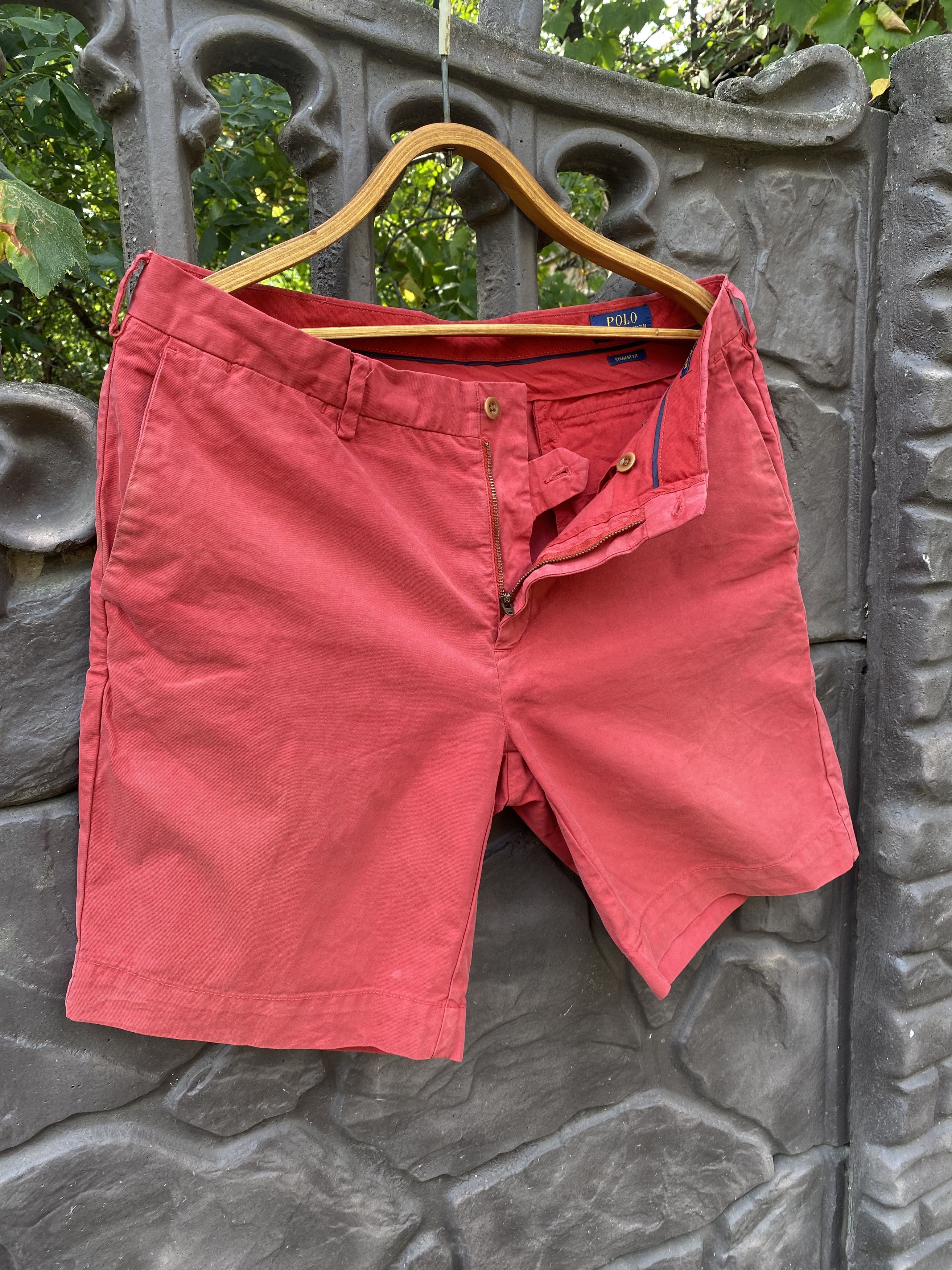 Polo Ralph Lauren × Vintage Polo Ralph Lauren Mens Chino shorts Sz 34 Pink 100% Cotton Size US 34 / EU 50 - 6 Thumbnail