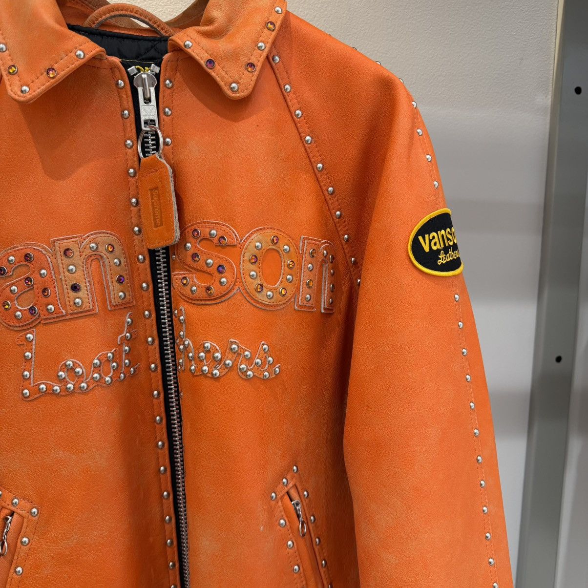 Supreme × Vanson Leathers Supreme Vanson Leathers b.b. Simon Jacket (FW25) Orange Size US L / EU 52-54 / 3 - 2 Thumbnail