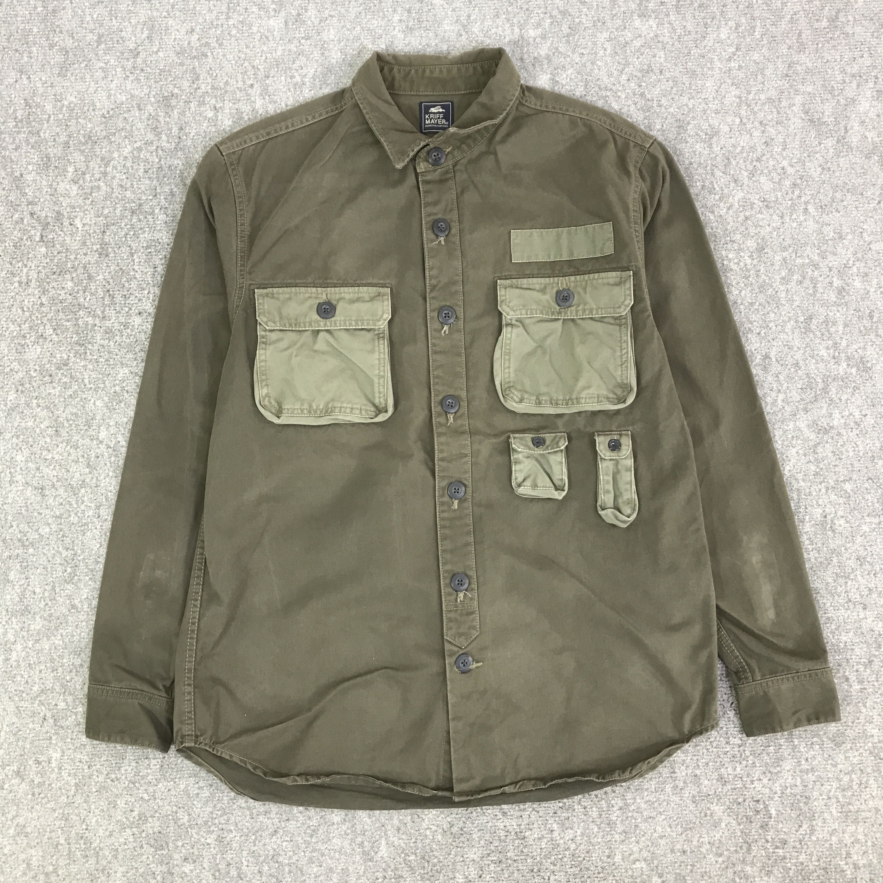Japanese Brand KRIFF MAYER ARMY STYLE BUTTON UP SHIRT K116B21 Size US L / EU 52-54 / 3 - 1 Thumbnail