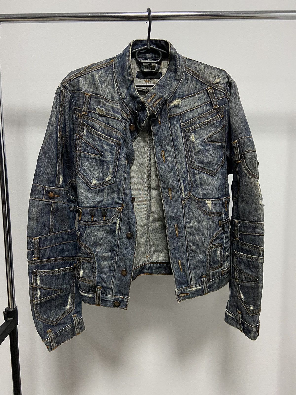 Absolut Joy denim jacket RARE vintage multipocket