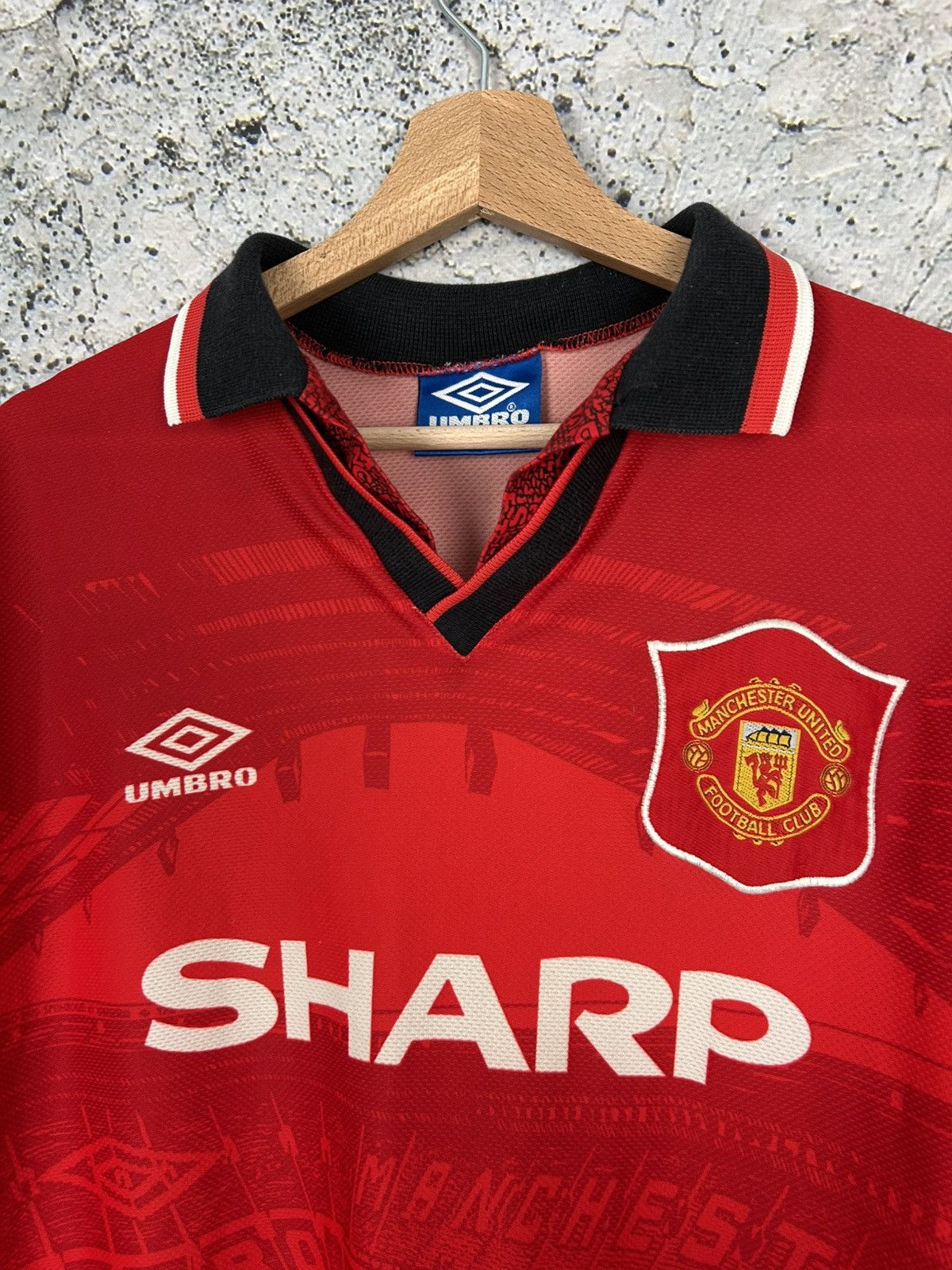 Umbro Vintage Manchester United 1994-96 Soccer Jersey Football Size US XL / EU 56 / 4 - 3 Thumbnail