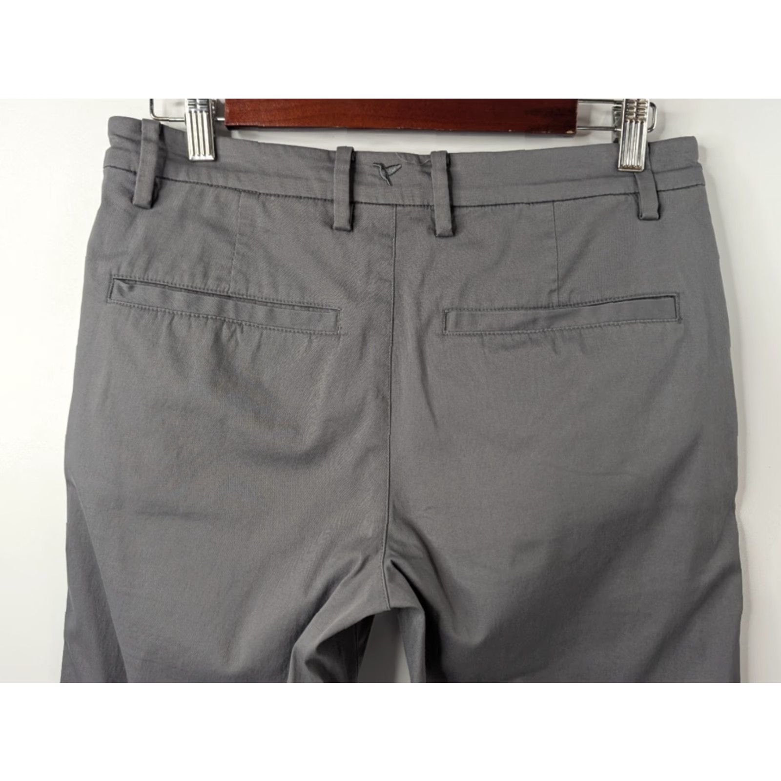 Vintage Birddogs Pants Lined Gray Stretch Men's 30x32 Chino Slim Casual Pockets Logo Zipper Button Size US 30 / EU 46 - 6 Thumbnail