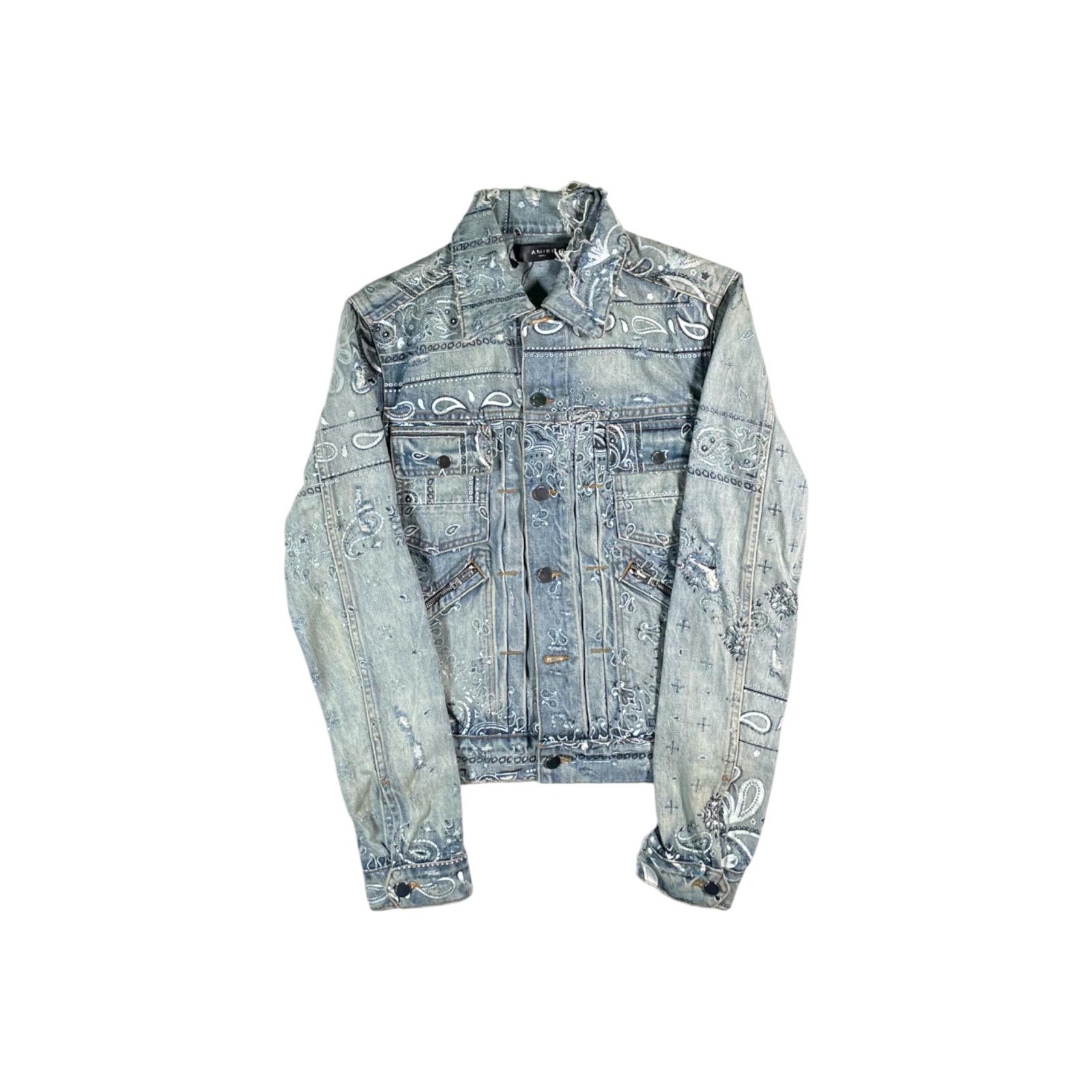 Amiri Amiri Paisley Denim Light Wash Jacket Size US S / EU 44-46 / 1 - 1 Thumbnail