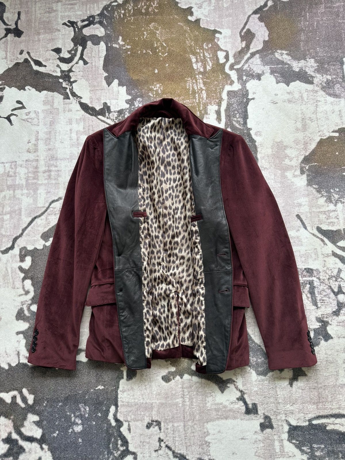 JACKROSE 00's Jackrose Luv Maison burgundy trim leather blazer Size US M / EU 48-50 / 2 - 4 Thumbnail
