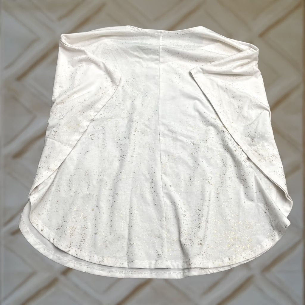 Disney Disney Blouse Womens Medium White Belle Shiny Glittered Dolman Sleeve Shirt Top, Disney, Cartoon, Princess, 90s? Size M / US 6-8 / IT 42-44 - 1 Thumbnail