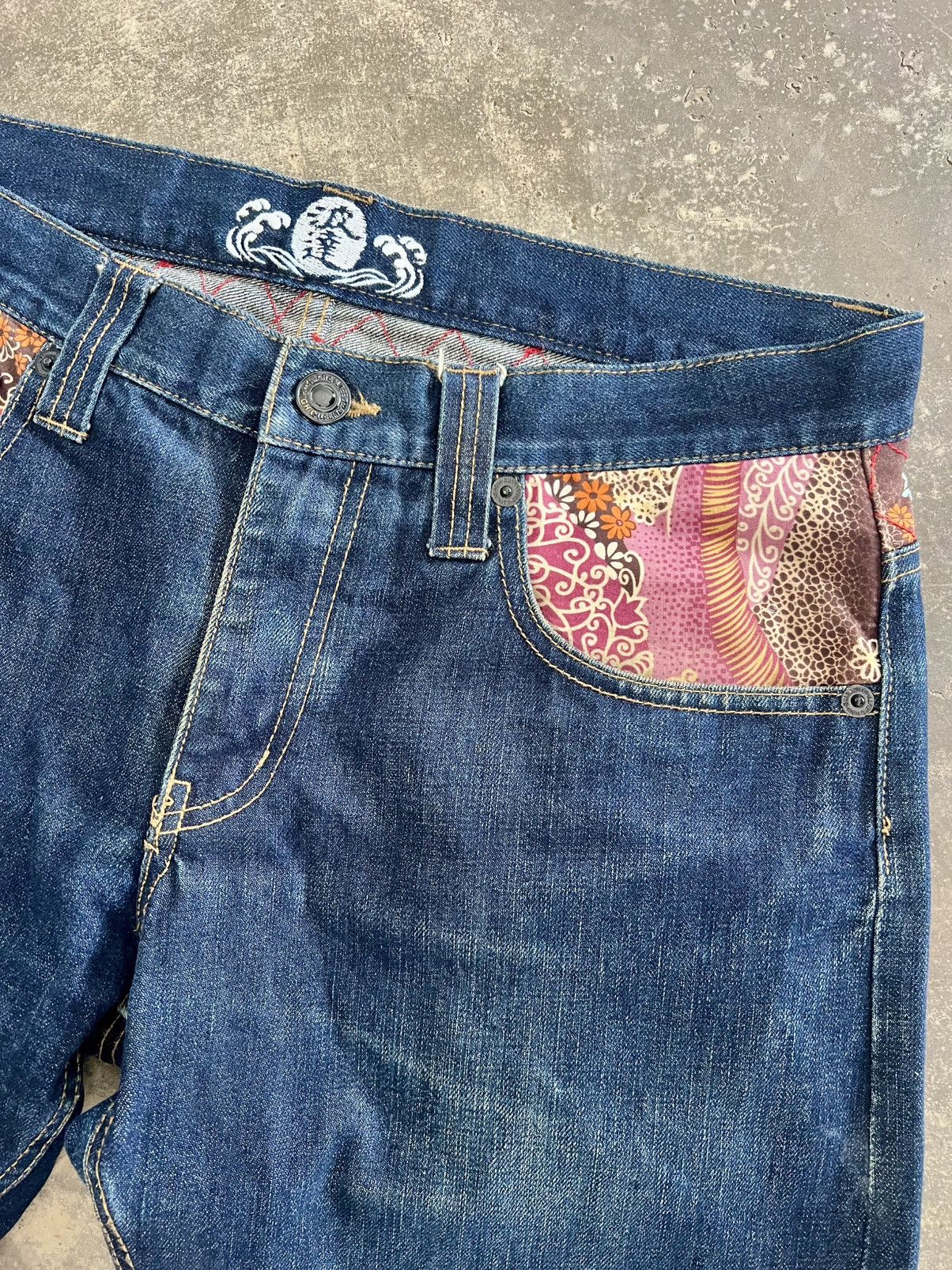 Japanese Brand VINTAGE SKULL JAPANESE TRADITIONAL SELVEDGE KODAMA JEANS Size US 34 / EU 50 - 4 Thumbnail