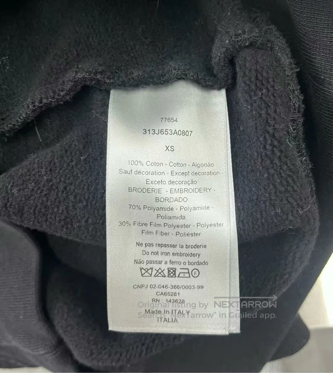 Dior Dior Embroidered Hooded Sweatshirt with Sparkles. Size XS / US 0-2 / IT 36-38 - 4 Thumbnail