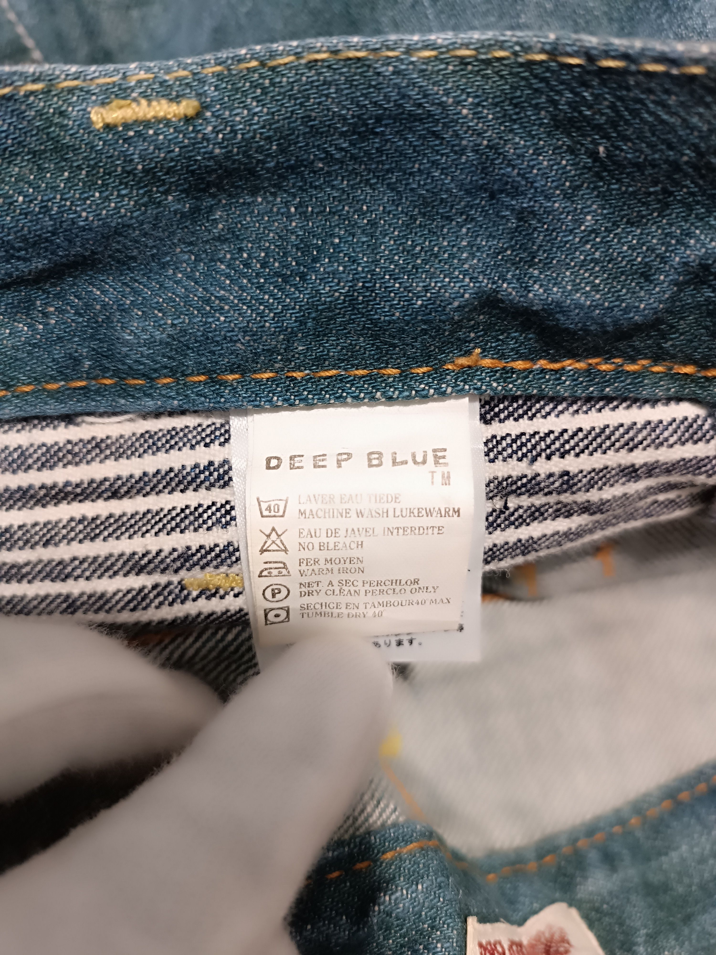 Japanese Brand Deep Blue Clown Hickory Pants Denim Size 30" / US 8 / IT 44 - 9 Thumbnail