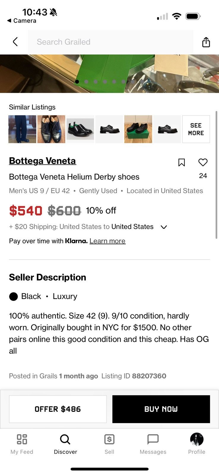 Bottega Veneta Bottege Veneta Helium Derby Size US 10 / EU 43 - 7 Thumbnail