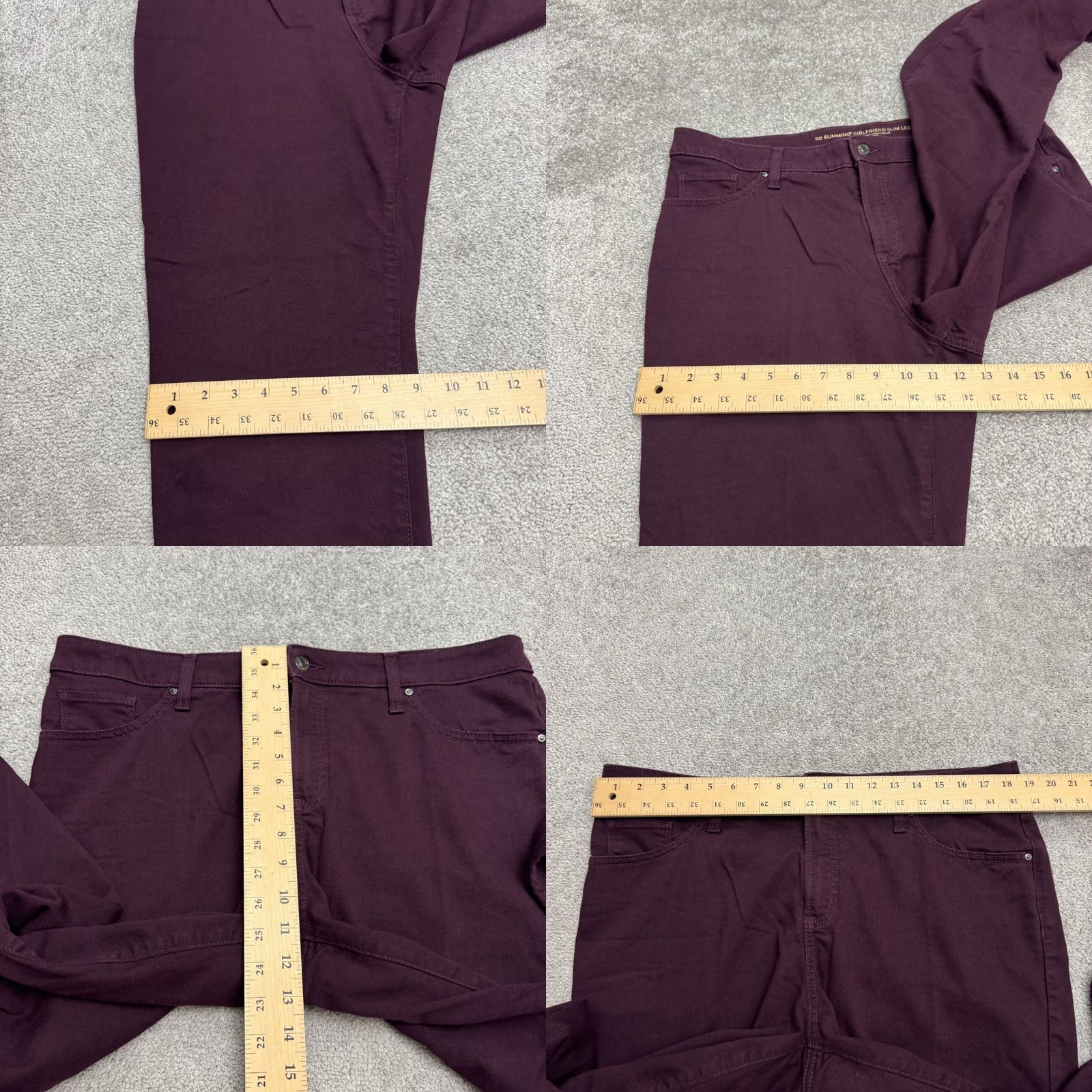 Vintage Chico's So Slimming Girlfriend Slim Leg Ankle Jeans Women 14R Red Size 36" / US 14 / IT 50 - 9 Thumbnail
