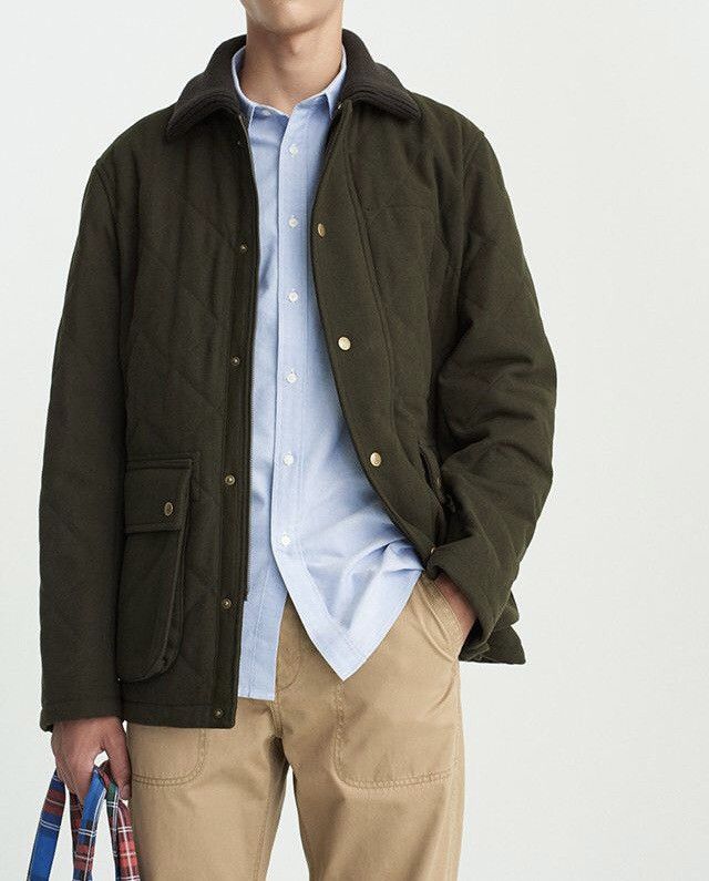 JW Anderson × Uniqlo Uniqlo x JW Anderson Green Wool Blended Quilted Jacket Men's Size US L / EU 52-54 / 3 - 3 Thumbnail