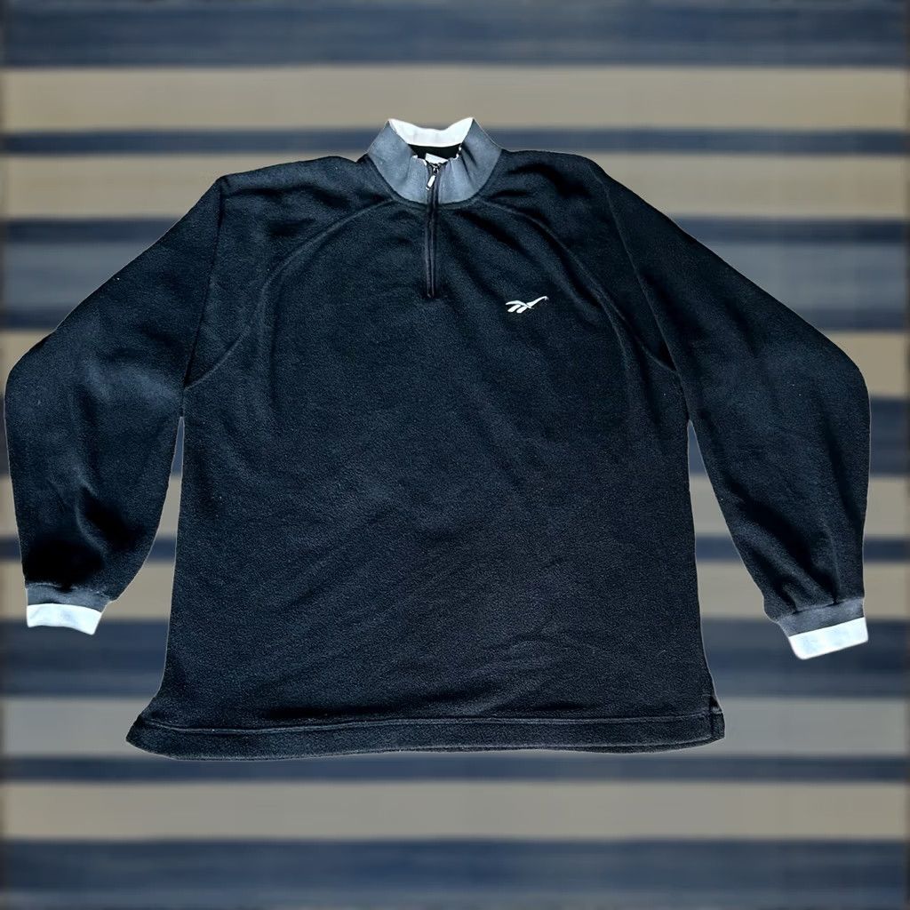 Reebok VINTAGE Reebok Pullover Sweatshirt 1/4 Zip Fleece Black Size M Men’s 90s Sports Jacket Size US M / EU 48-50 / 2 - 1 Thumbnail