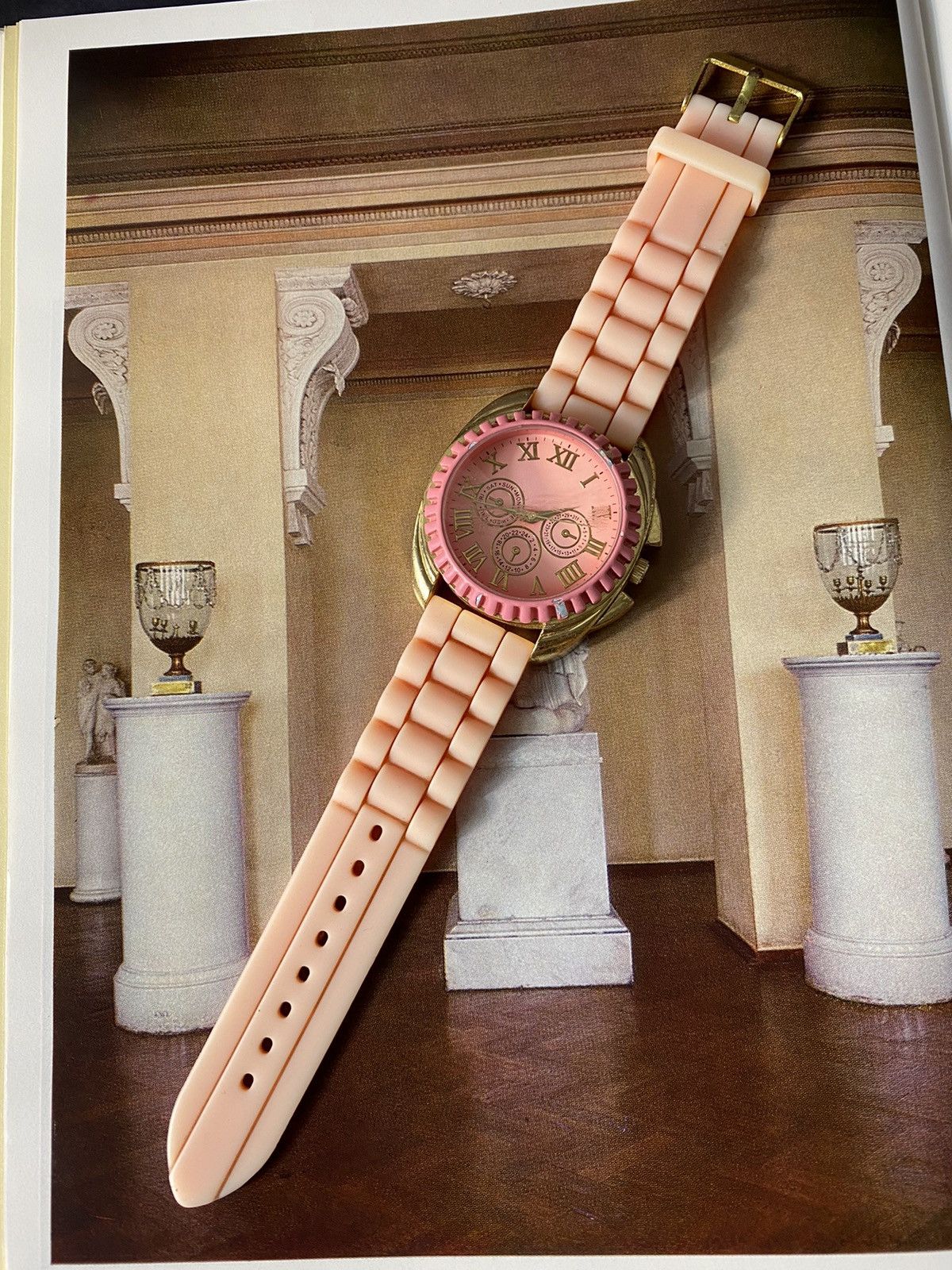 Jewelry Vintage Pink Watch with Roman Numerals Size ONE SIZE - 5 Thumbnail