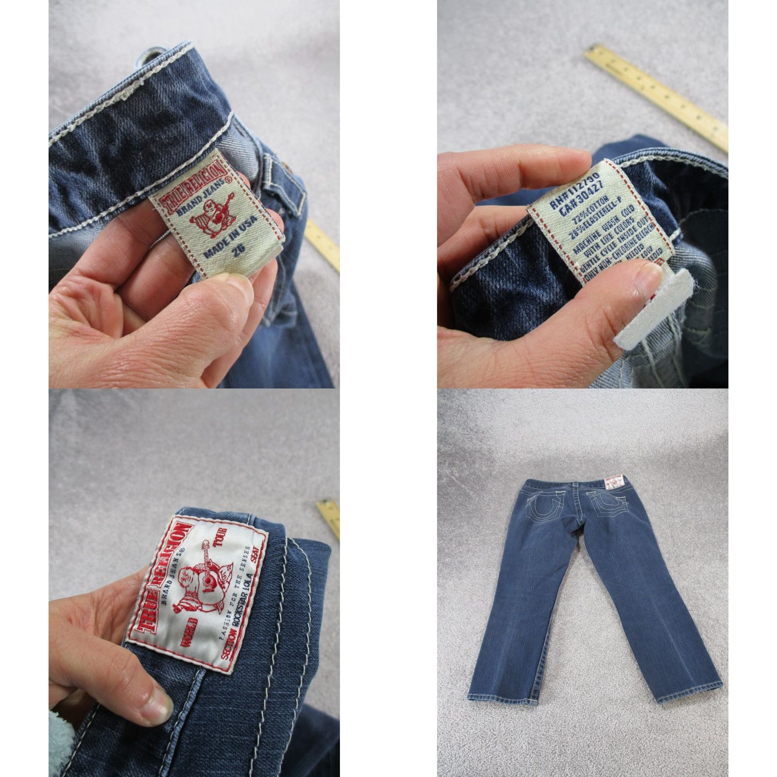 True Religion VINTAGE True Religion Womens Jeans Cropped Low Rise Dark Wash Size 26 Blue Denim Girls Size 26" / US 2 / IT 38 - 8 Thumbnail
