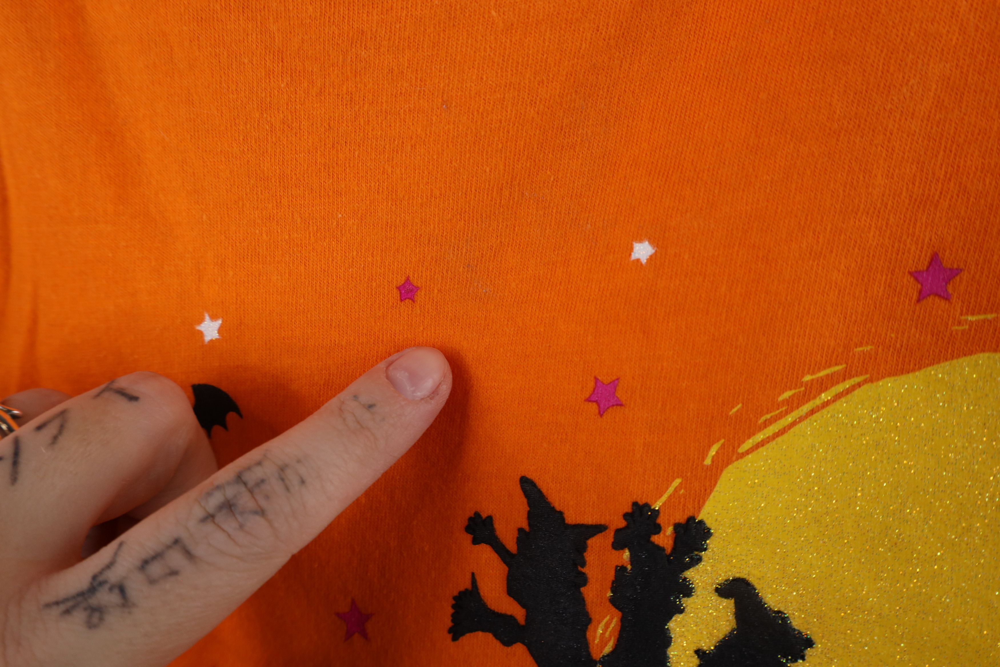 Vintage Vintage 90s Streetwear Out Happy Halloween Witch Cat T-Shirt Size XL / US 12-14 / IT 48-50 - 5 Thumbnail