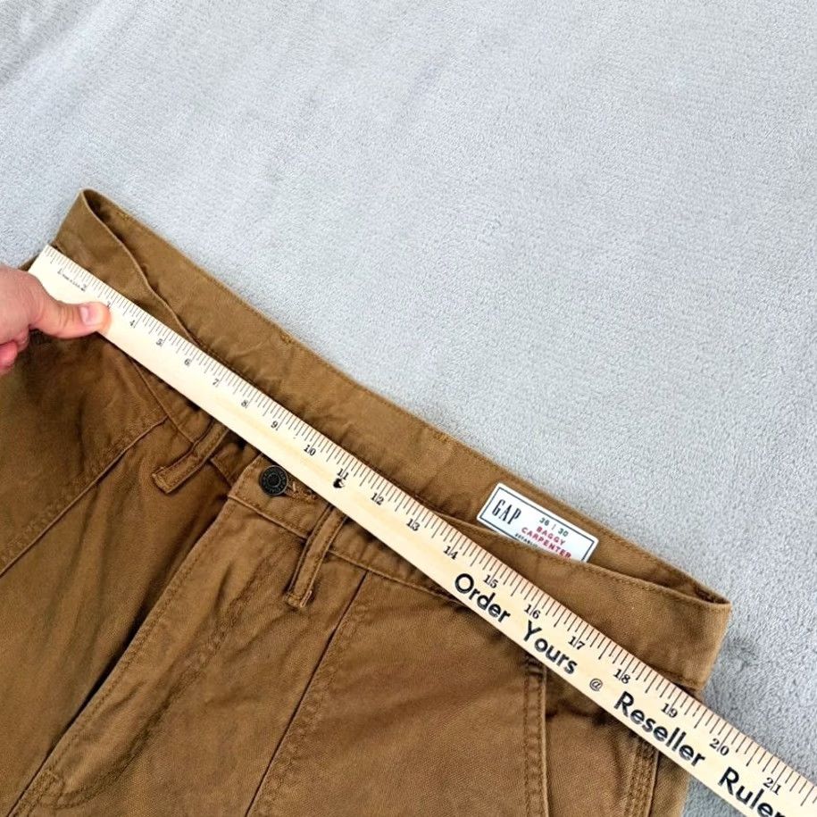 Gap Gap Utility Baggy Jeans Canvas Double-Knee Khaki Brown Men 38x29 (Tag 36x30) Size US 38 / EU 54 - 5 Thumbnail