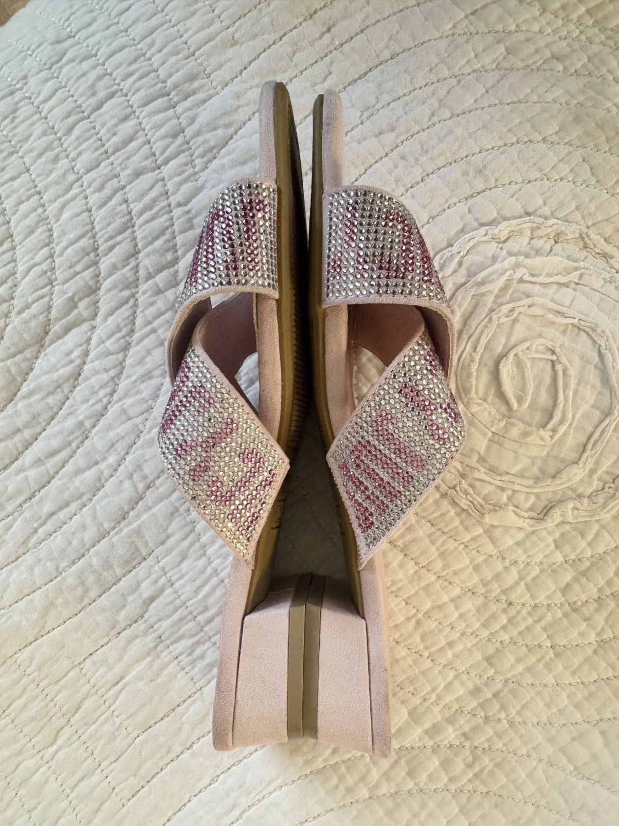 Juicy Couture Juicy Couture Zarie Pink Rhinestone Slide Sandals Size 7.5 Size US 7.5 / IT 37.5 - 7 Thumbnail