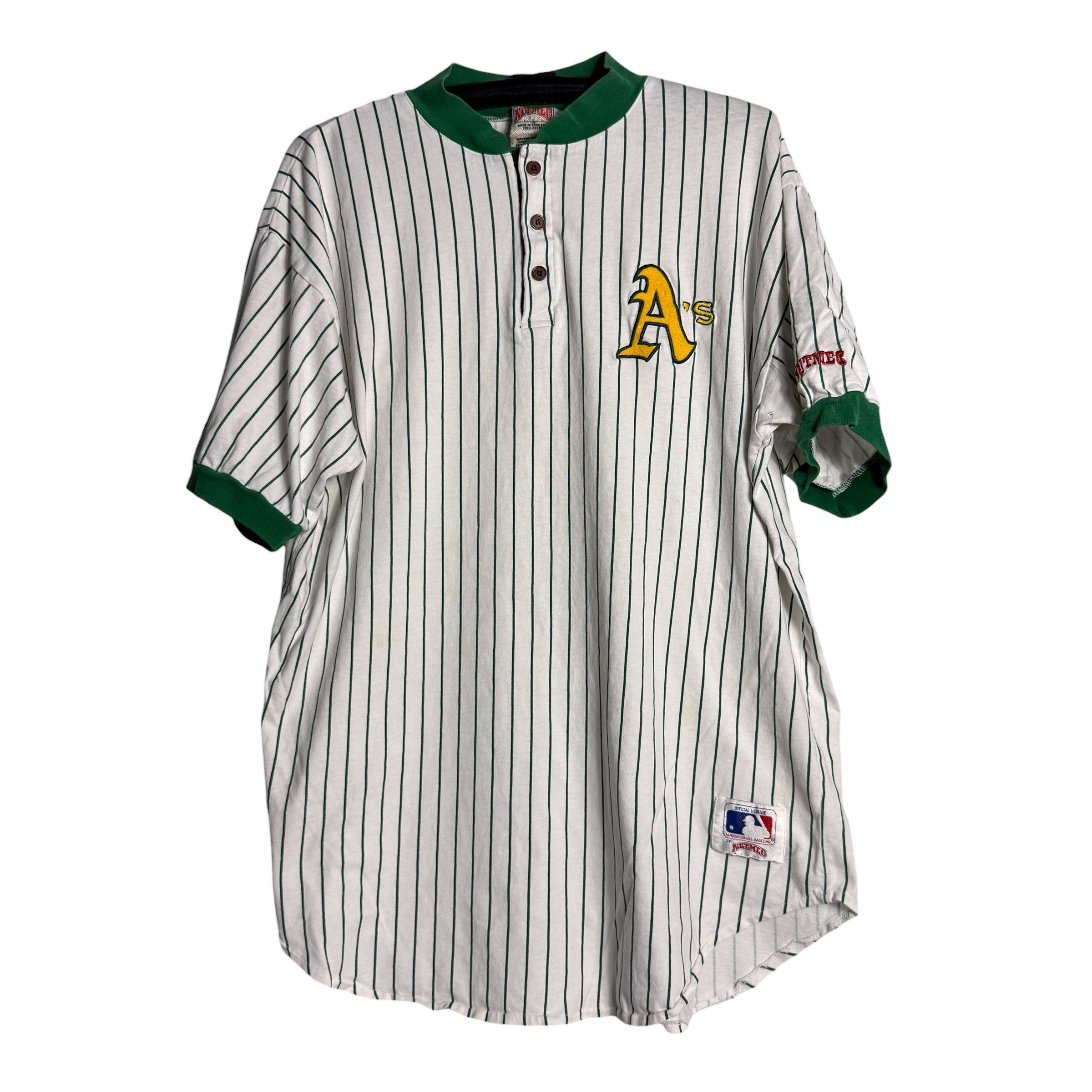 MLB 🔥RARE🔥Vintage Oakland Athletics Nutmeg Mills Jersey Size US XL / EU 56 / 4 - 1 Thumbnail