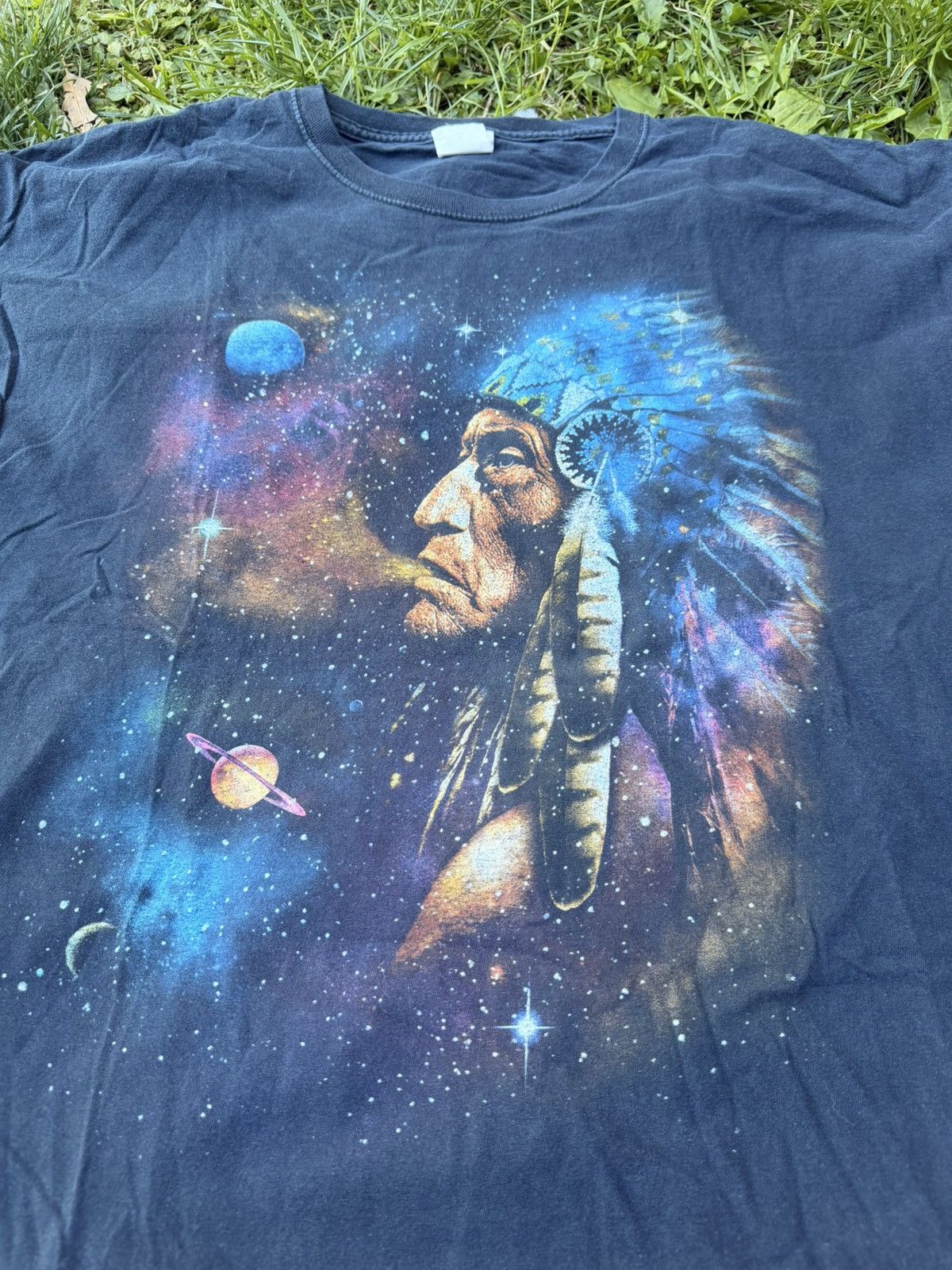 Vintage VTG 90s Native American Stars Galaxy tee Size XL Size US XL / EU 56 / 4 - 2 Thumbnail